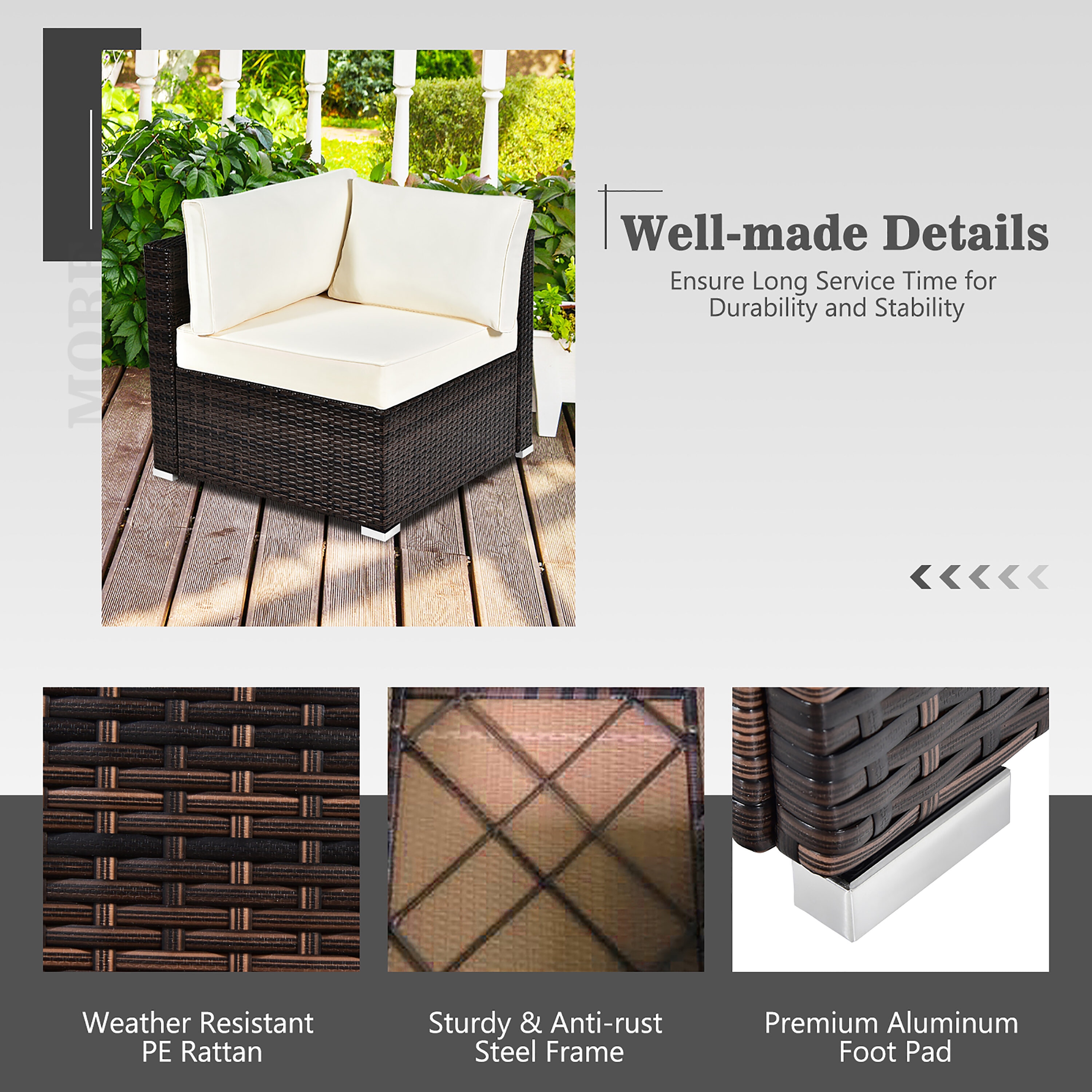 Costway NP10261CF+HW67937WH Patio-Conversation-Sets - View #5