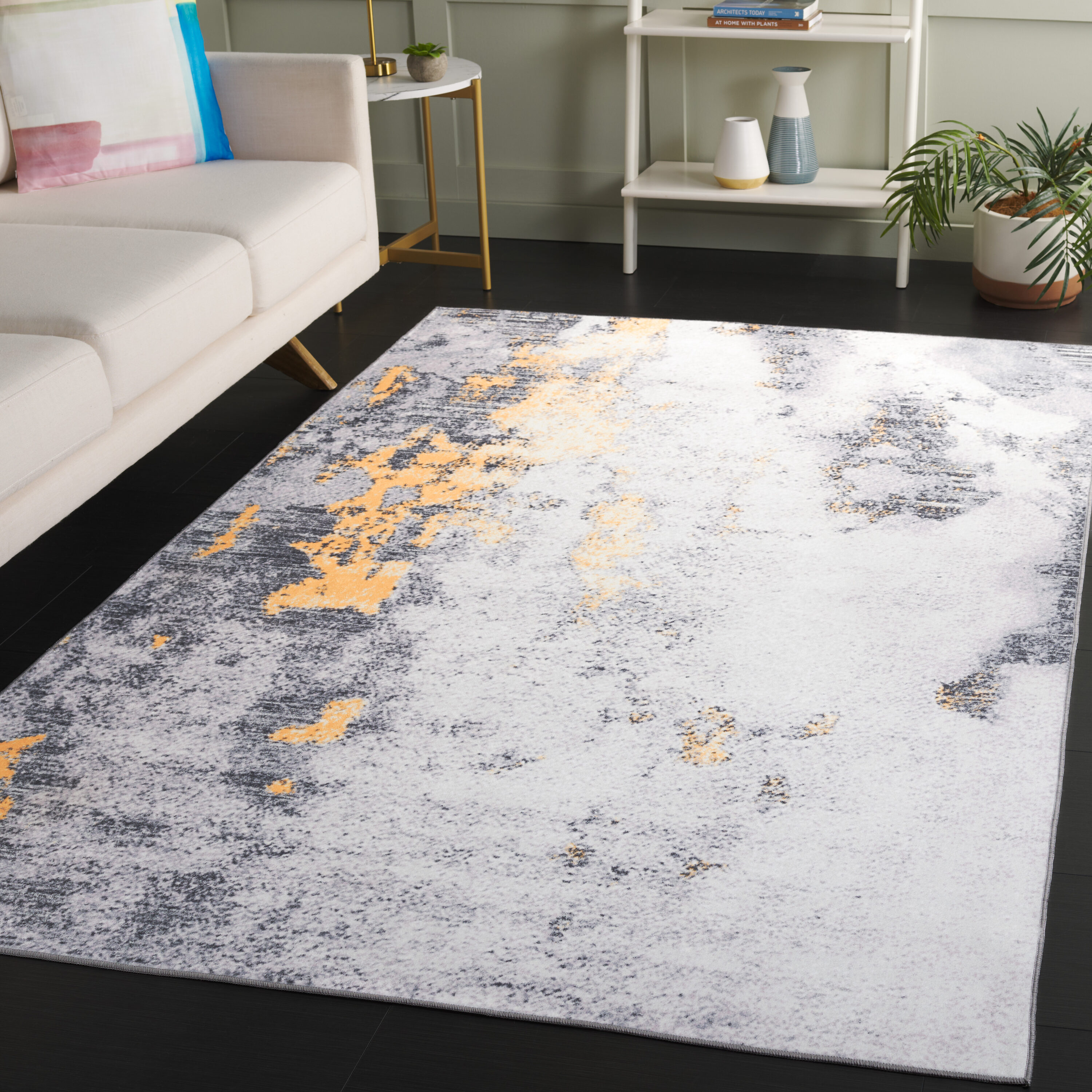 Santa Monica 803F Grey Glod 5ft x 8ft Modern Rug