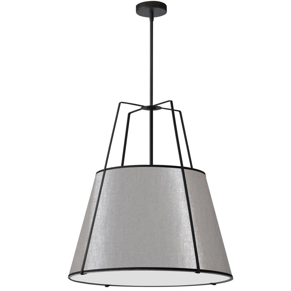 Dainolite TRA-3P-BK-GRY Trapezoid 3-Light Matte Black Modern/Contemporary Drum Hanging Pendant Light