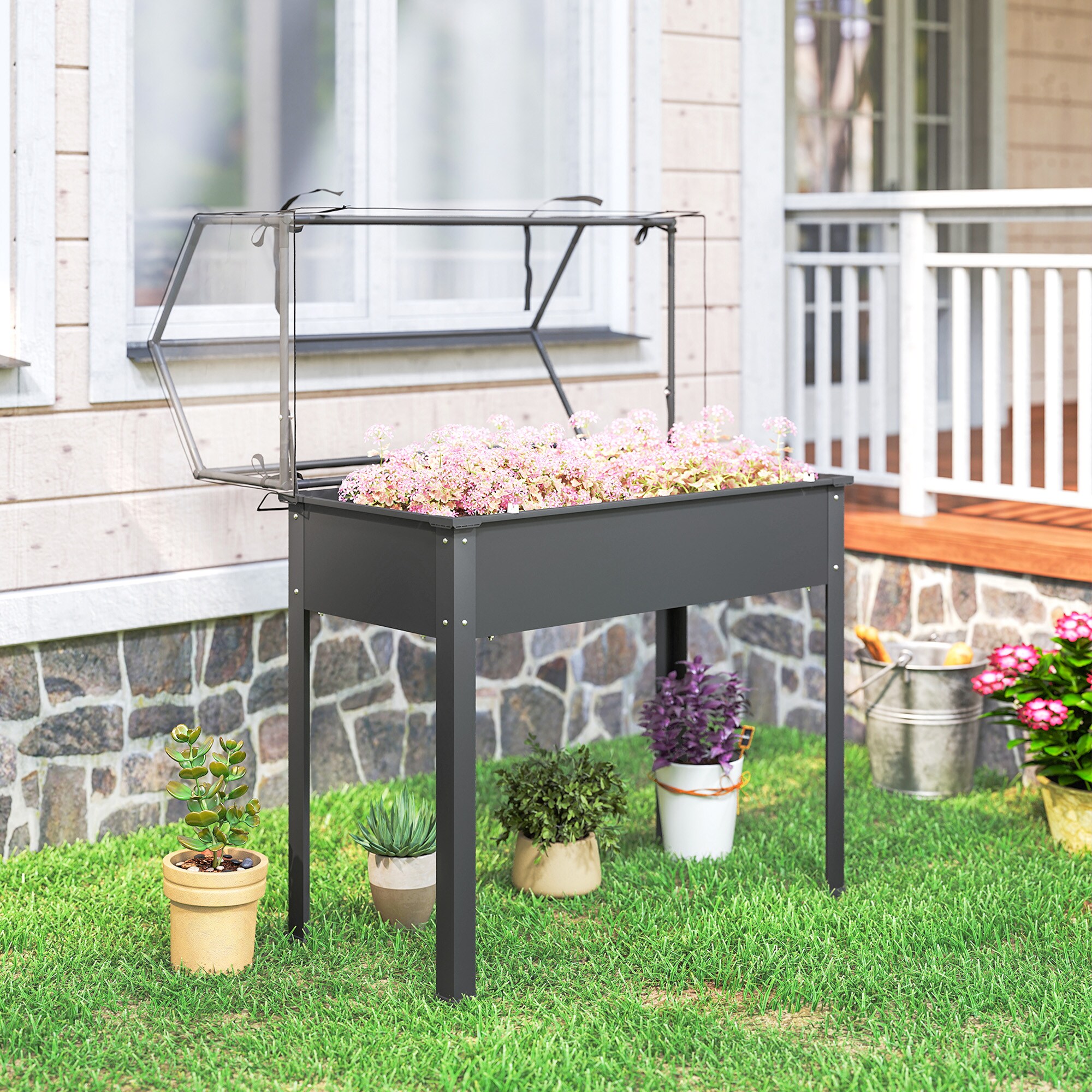 Outsunny 84H-250V01CG Raised-Planter-Boxes - View #8