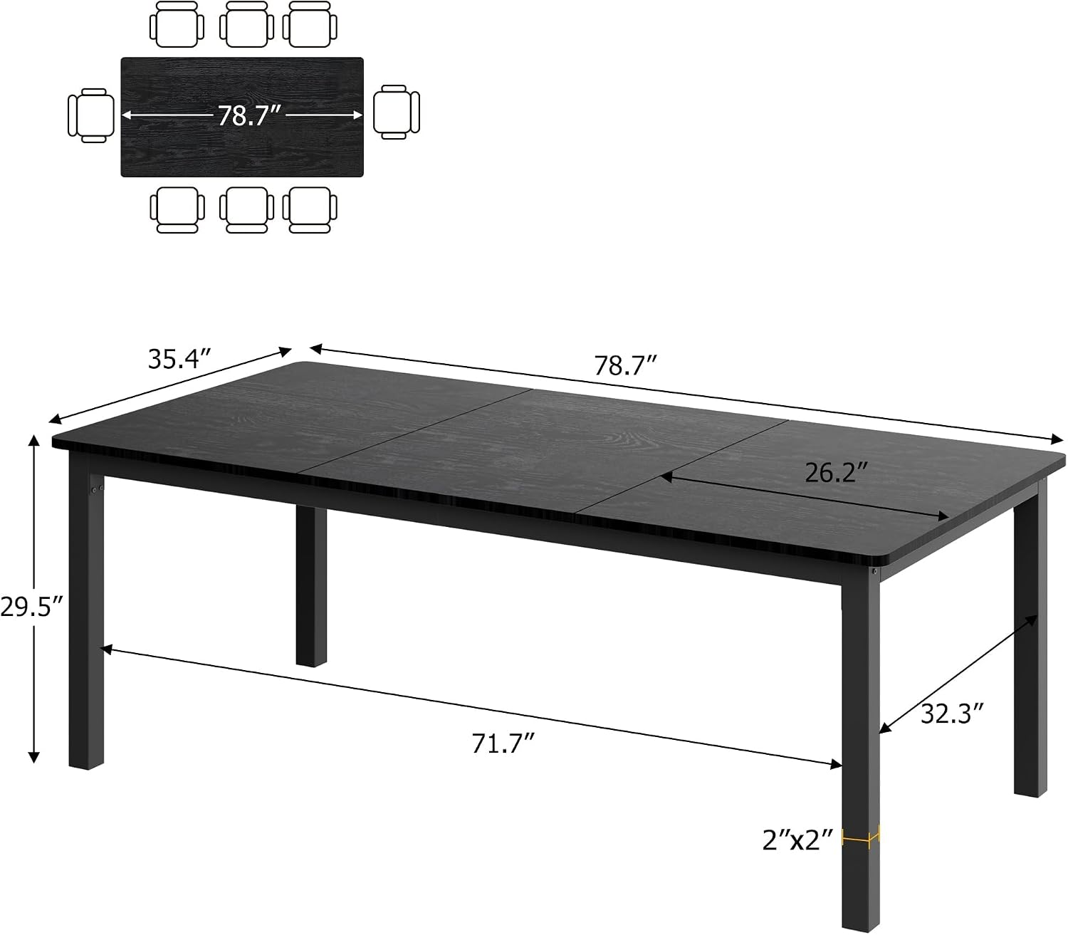 GAOMON RG1ZH9-ZSX1YRO Dining-Tables - View #3
