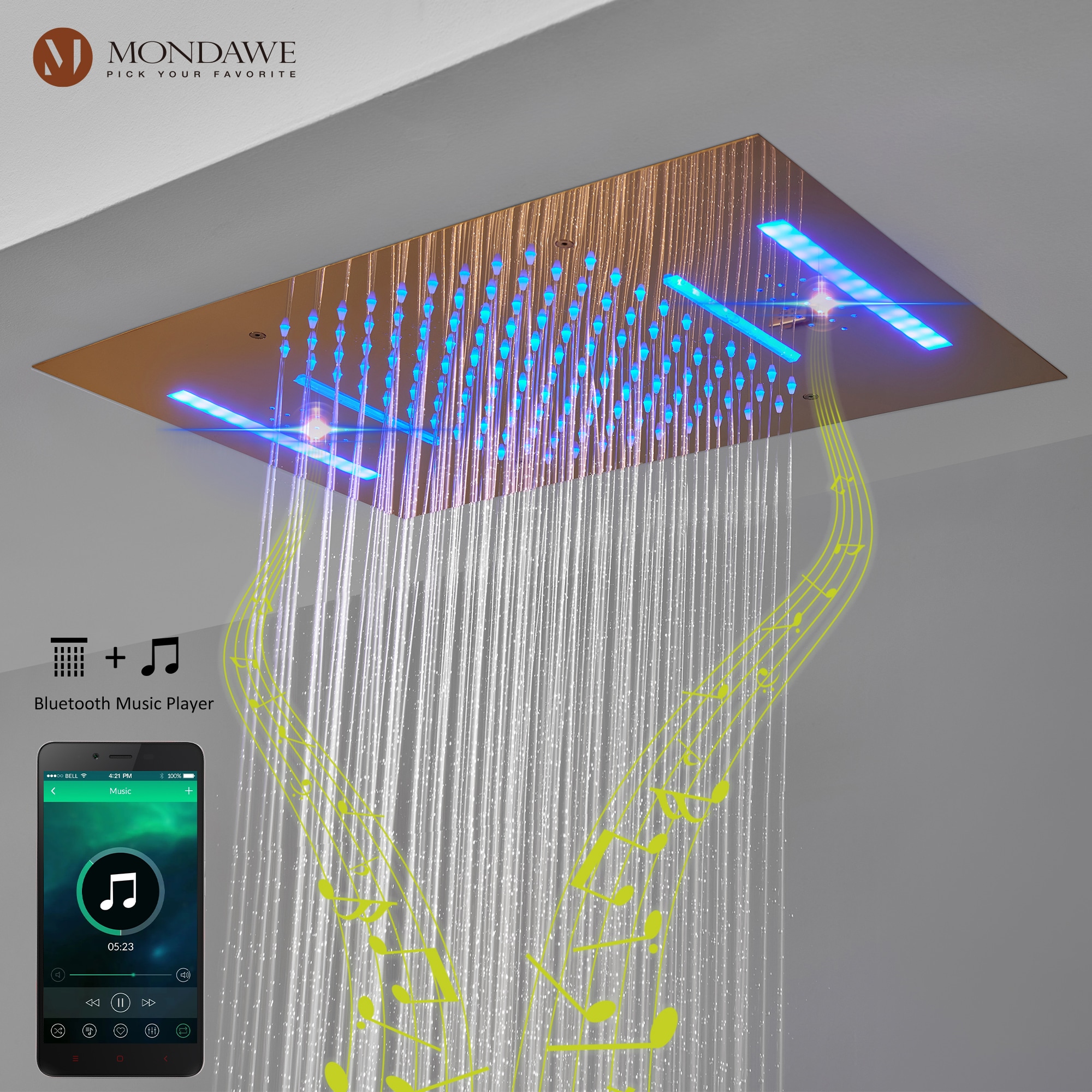 Mondawe MO1791DT-MB Showerhead-Bar-Panels - View #6