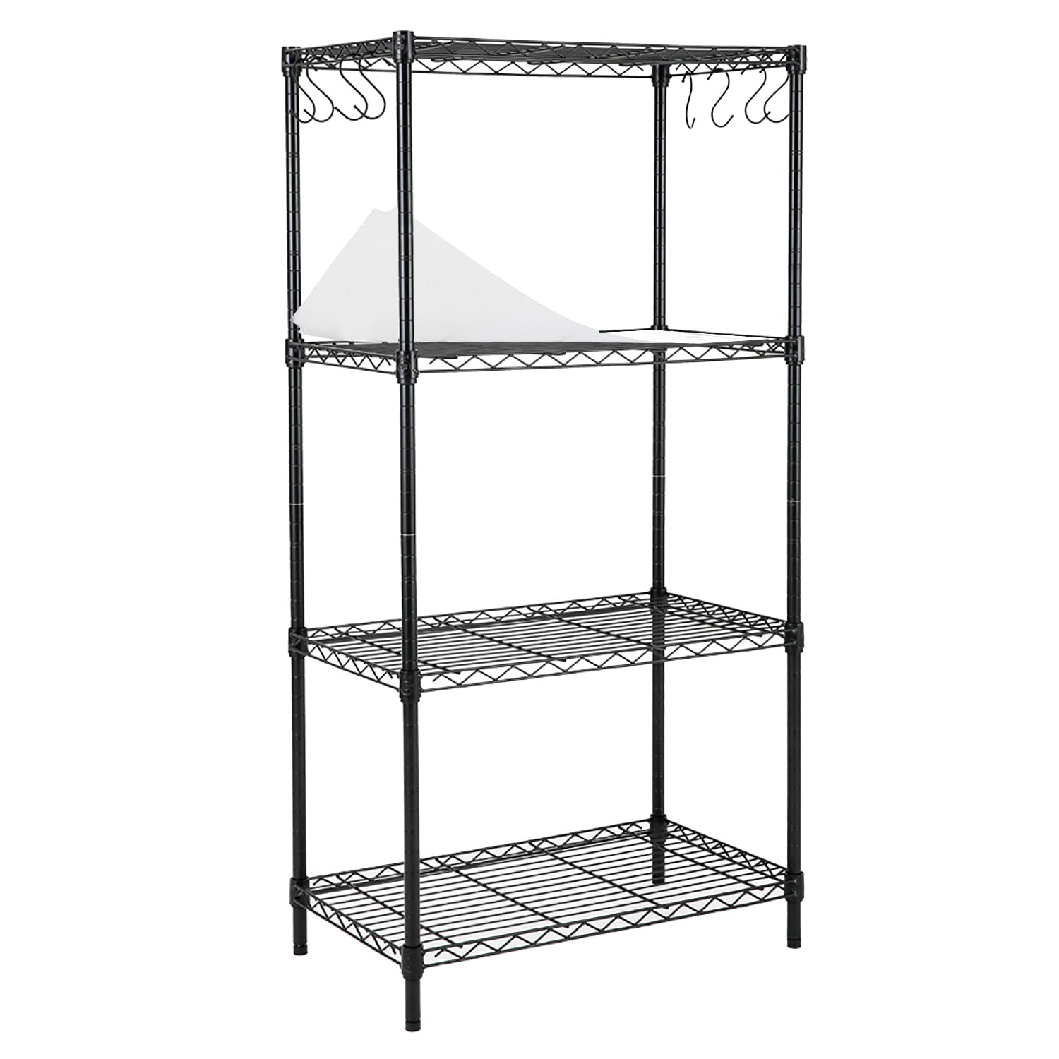 EFINE RL100-4  Steel Heavy Duty 4 -Tier Utility shelving unit ( 23.6-in W x 14-in D x 47-in H ) ( Black , ( 150-lb lbs. Capacity Per Shelf )