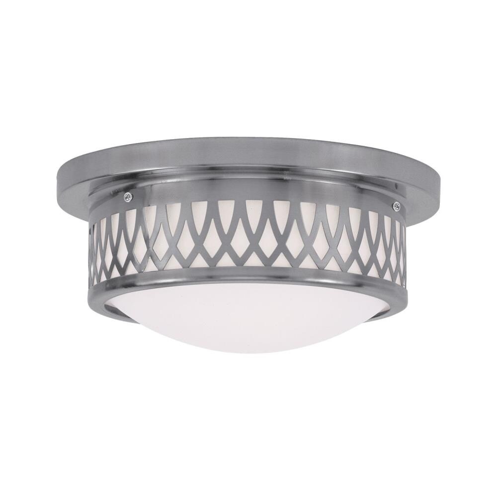 Livex Lighting 7351-91 Westfield 1 -Light 11-in Brushed Nickel Flush Mount Light