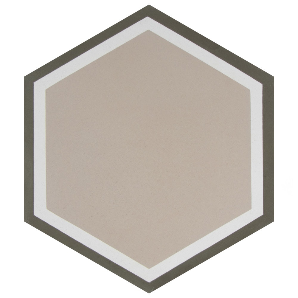 Affinity Tile FVBCHOCH Cemento Hex Holland Channel 8-in x 9-in Matte Cement Encaustic Hexagon Floor and Wall Tile (4.56-sq. ft/ Carton)