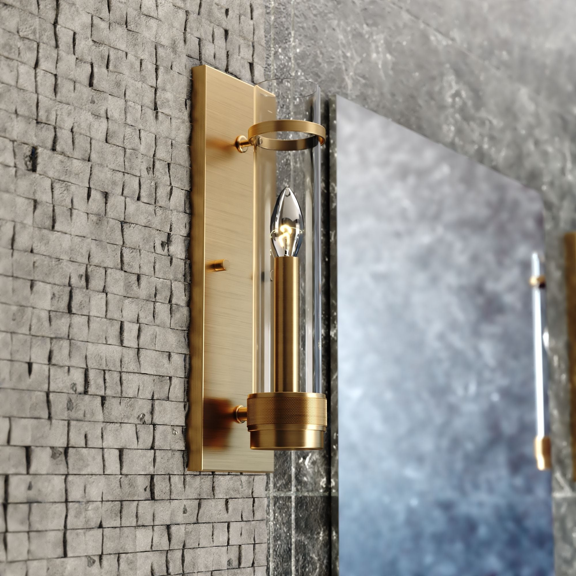 Cascadia W0425 Bari 4.25-in W 1 -Light Satin Brass Wall Sconce