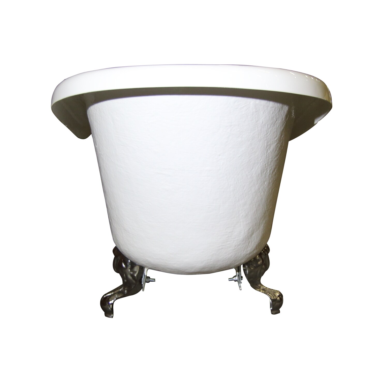 Barclay 5 Ft. Cast Iron White Slipper Tub Kit with Brushed Nickel Accessories, Metal Cross Handle