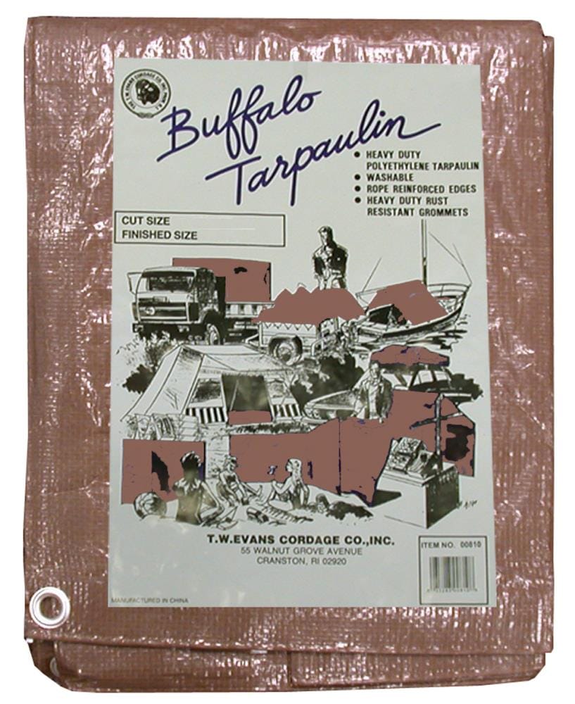 T.W. Evans Cordage B1020 Brown Buffalo Tarpaulin 4 mil Paper/Plastic 20-ft x 10-ft Drop Cloth