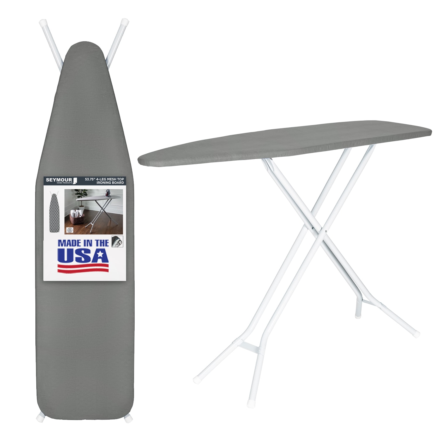 SEYMOUR HOME PRODUCTS 8144012 Gray Freestanding Folding ironing board ( 53.75-Inches x 14.25-Inches x 36-Inches )