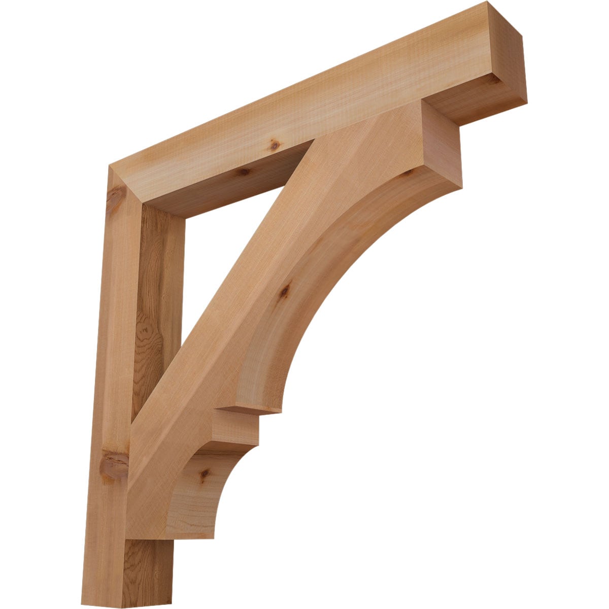 Ekena Millwork BKT04X30X30BOA05SWR Balboa block smooth 3-1/2-in x 30-in x 30-in Western red cedar Brown Wood Standard bracket