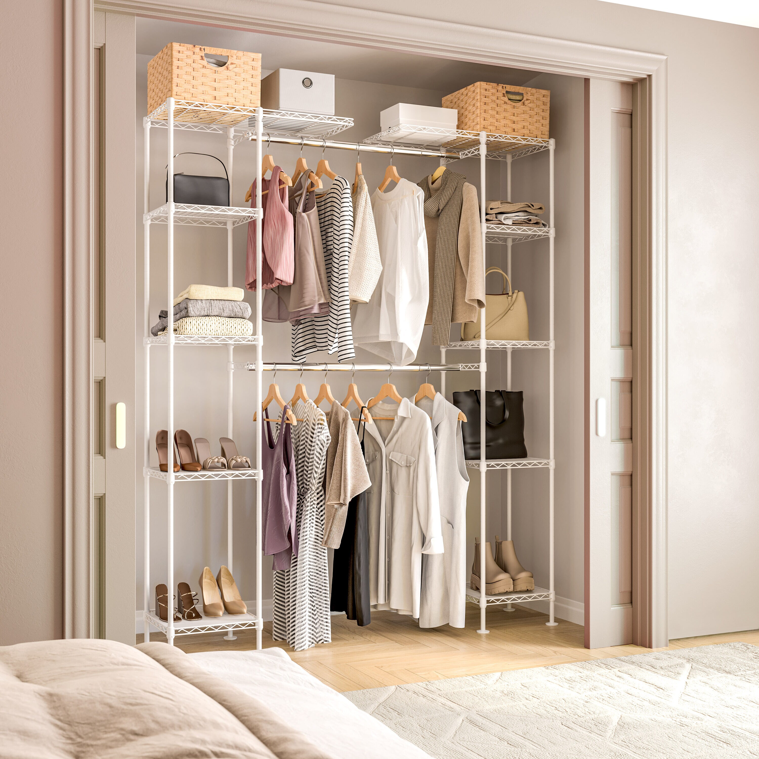 Seville Classics SHE05809B White Clothes organizer ( 83-Inches x 77.75-Inches x 14-Inches )