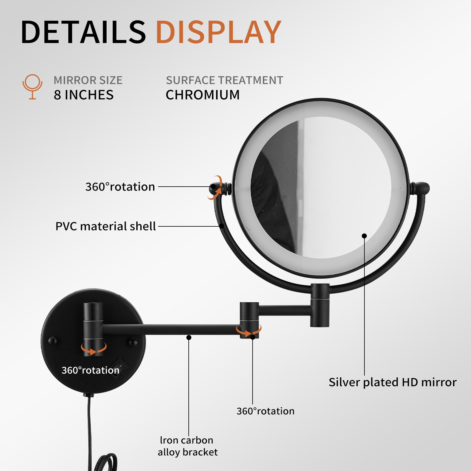 BWE A-9MML001-B Makeup-Mirrors - View #5