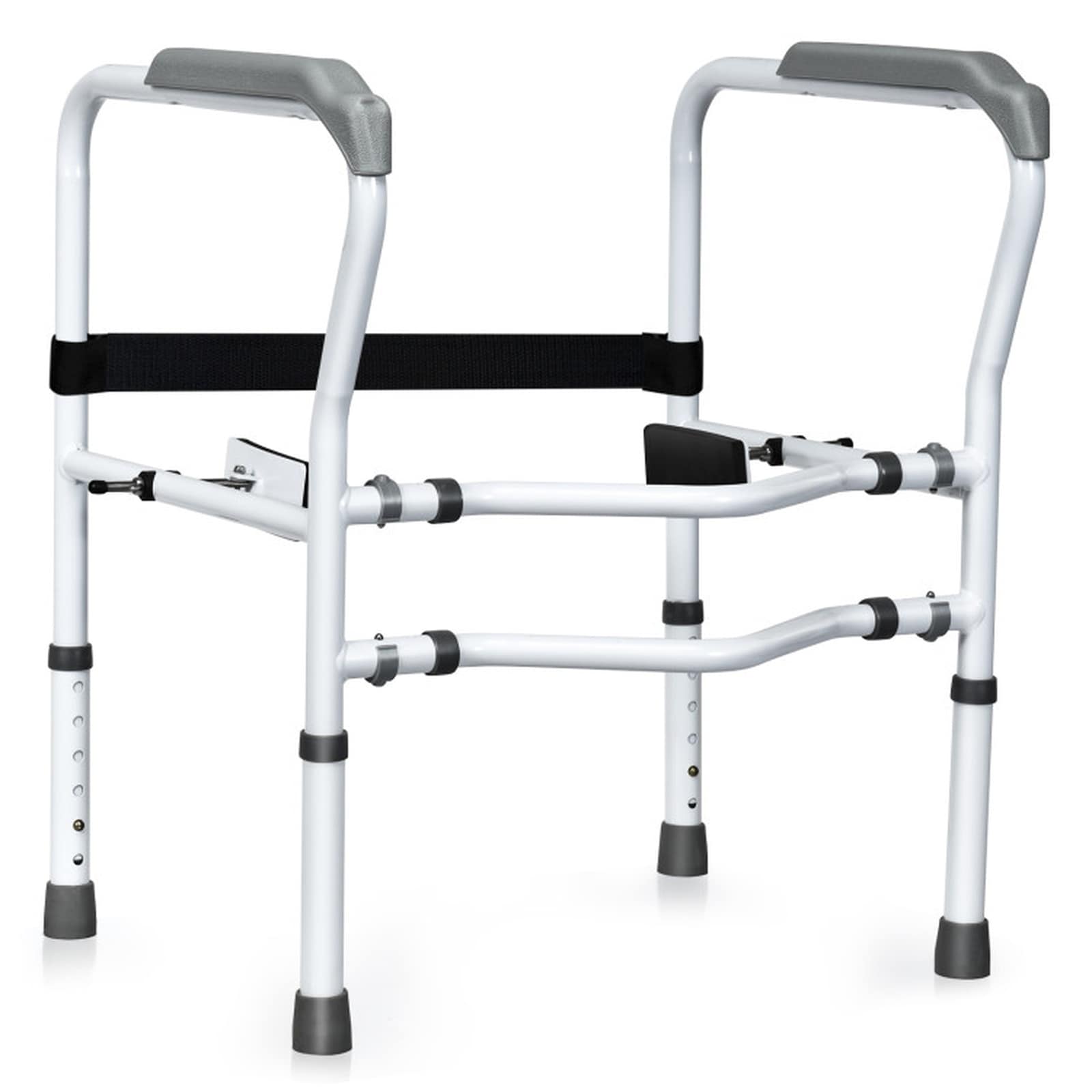 SUGIFT Steel Safety Toilet Rail with Adjustable Clamp 25-in to 30-in Height 300-lb Capacity Bathroom Grab Bar for Seniors