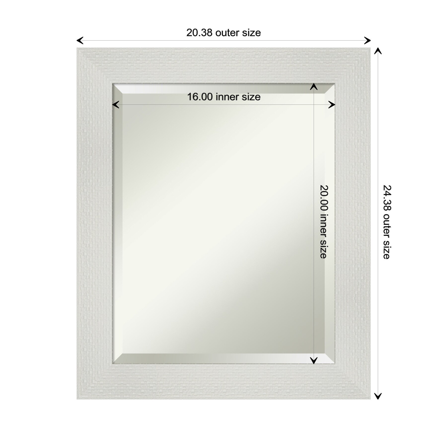 Mosaic White Satin Finish Framed Bathroom Vanity Mirror