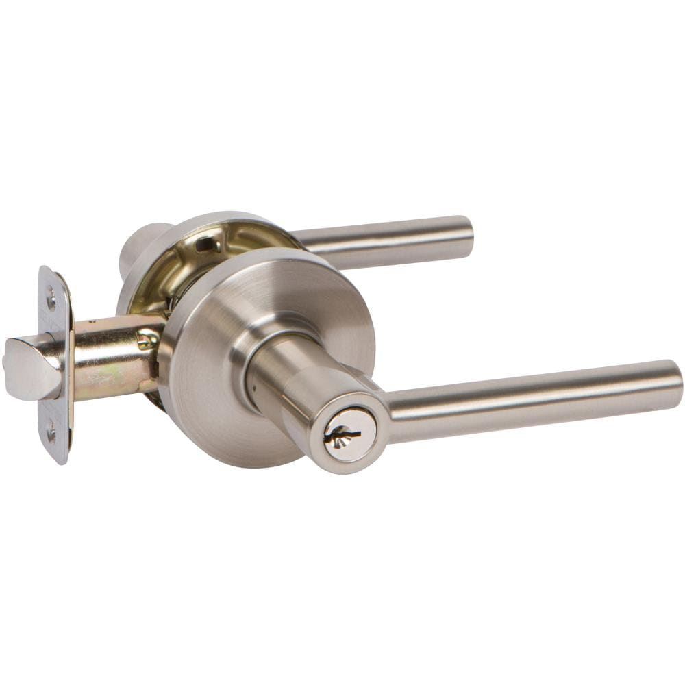 Delaney Hardware D50501 RD Series Satin Nickel Exterior Keyed entry Door Handle