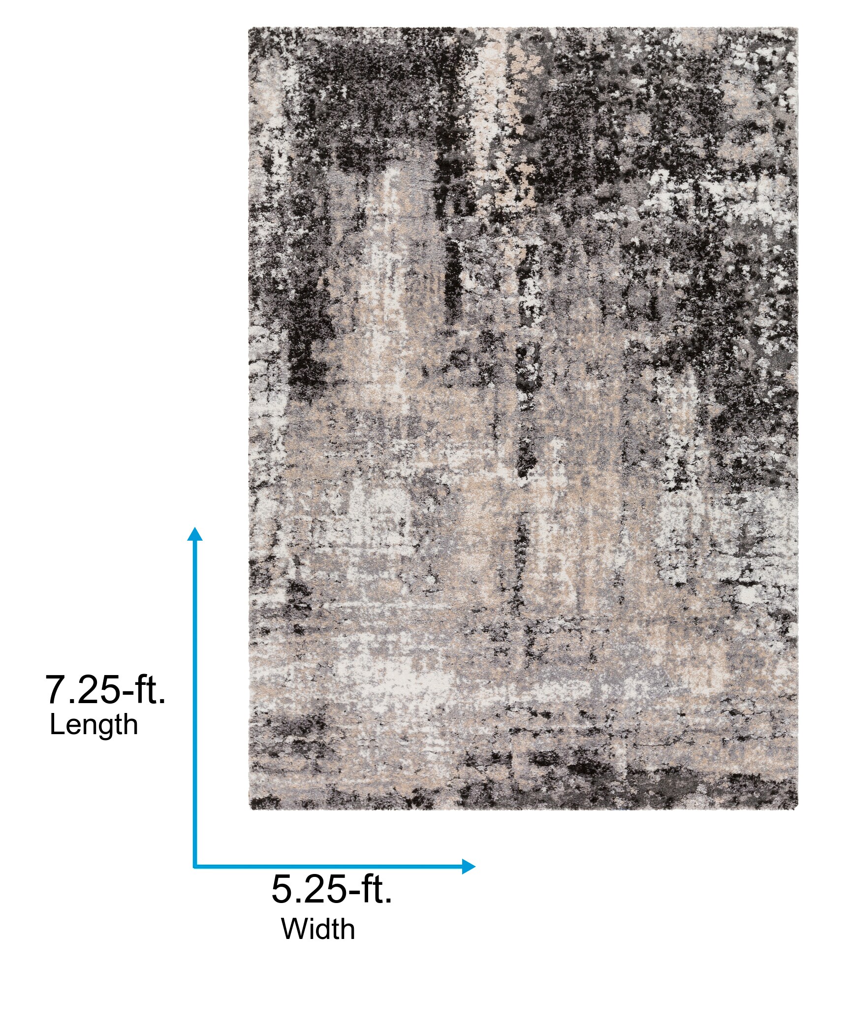 Gray Rectangular Reversible Synthetic High Pile Rug