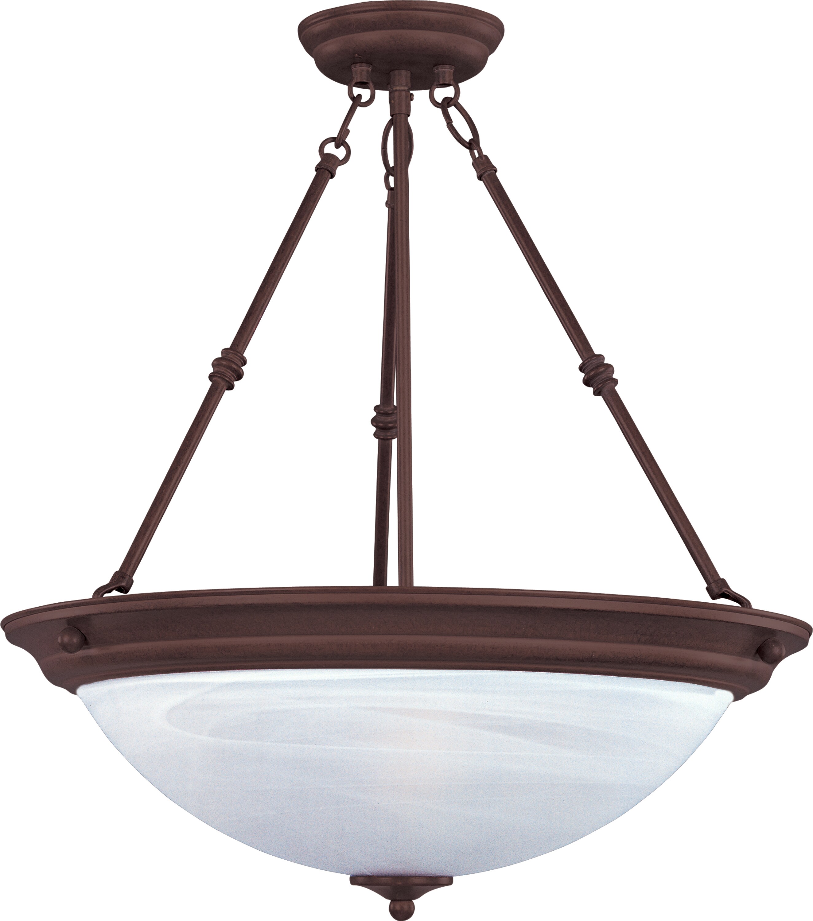 Maxim Lighting Essentials 3-Light Oil Rubbed Bronze Transitional Marbleized Glass Bowl Pendant Light