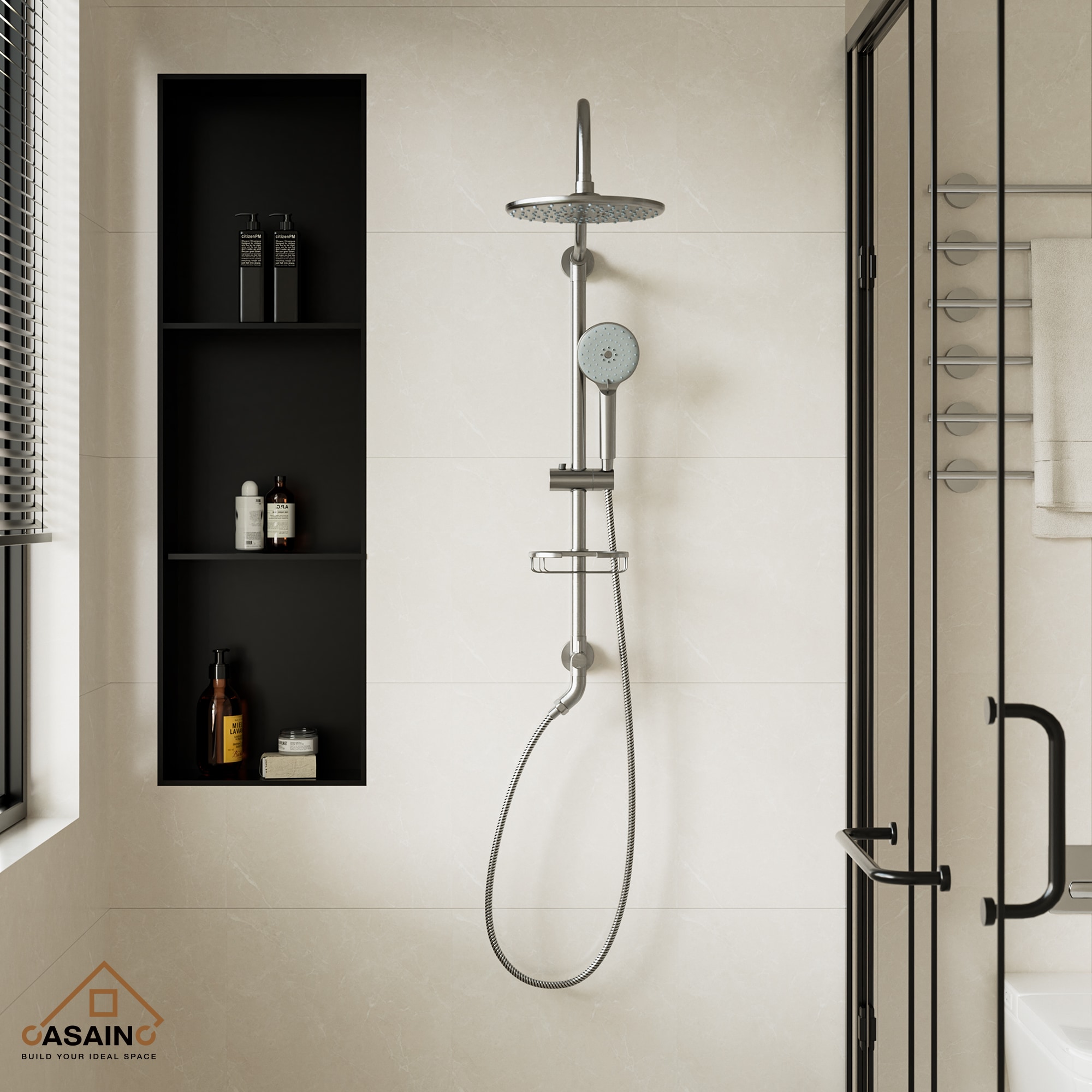 CASAINC CS1914-BN Showerhead-Bar-Panels - View #2