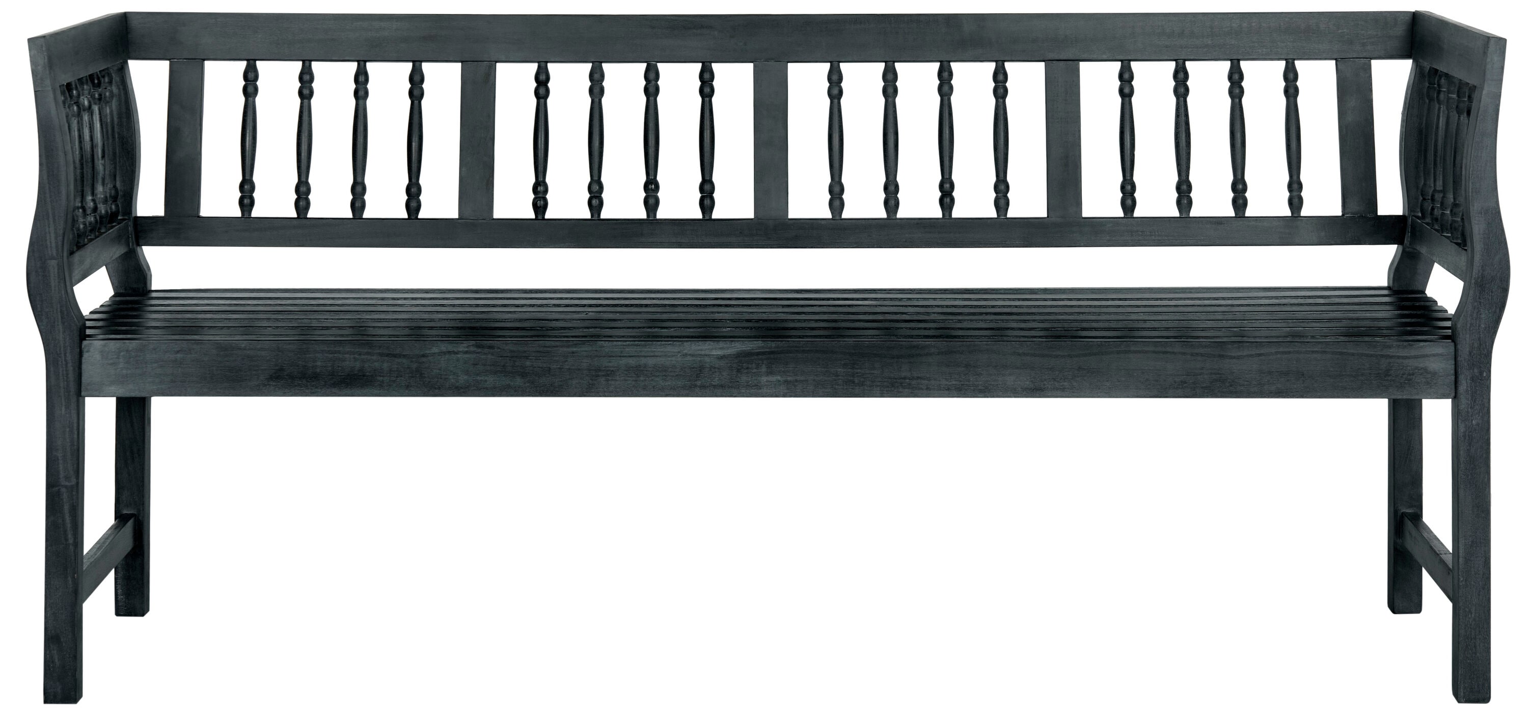 Brentwood Gray and Beige Acacia Wood Outdoor Bench