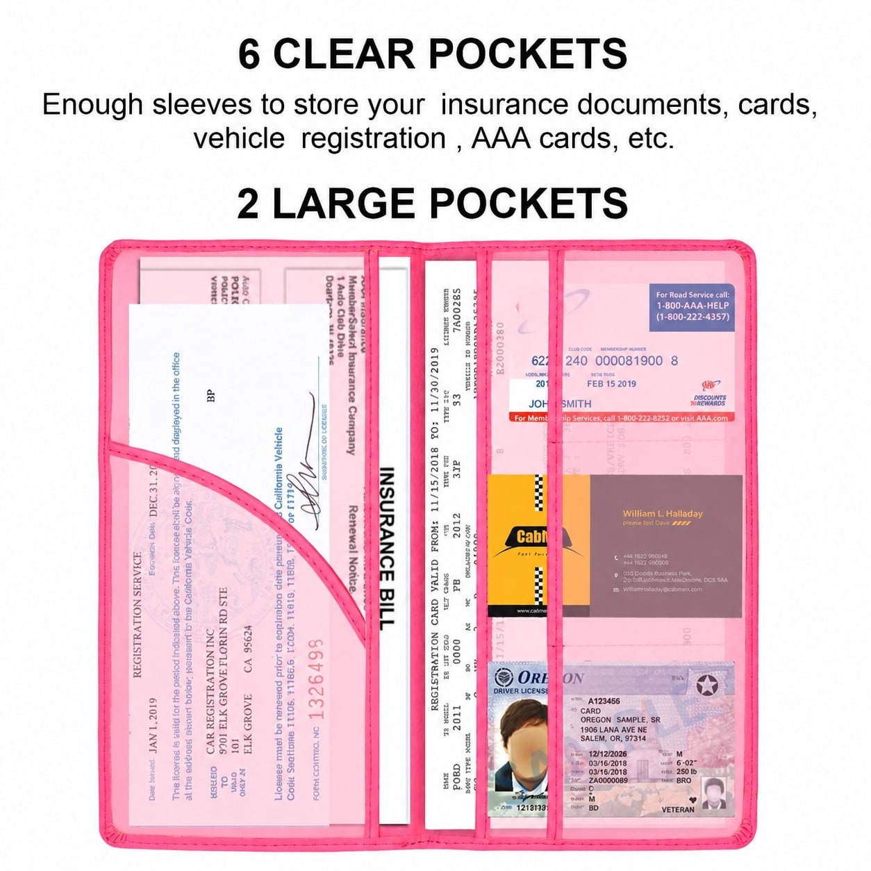 Afoxsos Car Registration and Insurance Holder Vehicle Glove Box ...
