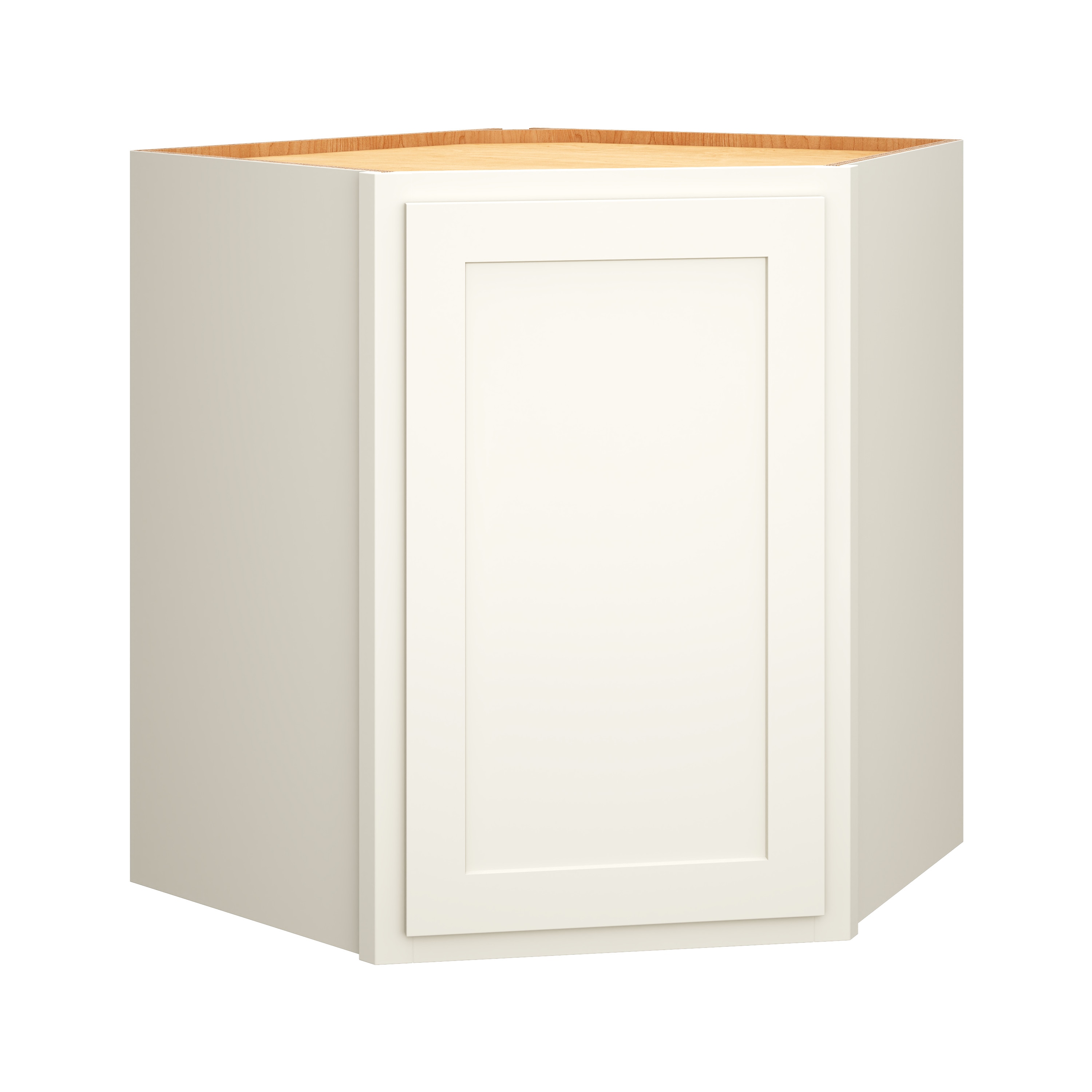 Diamond Express 321 DW302424R Jamestown 30-in W x 30-in H x 24-in D White Partial Overlay Diagonal Corner wall Fully assembled Plywood Cabinet (Recessed Panel Shaker)