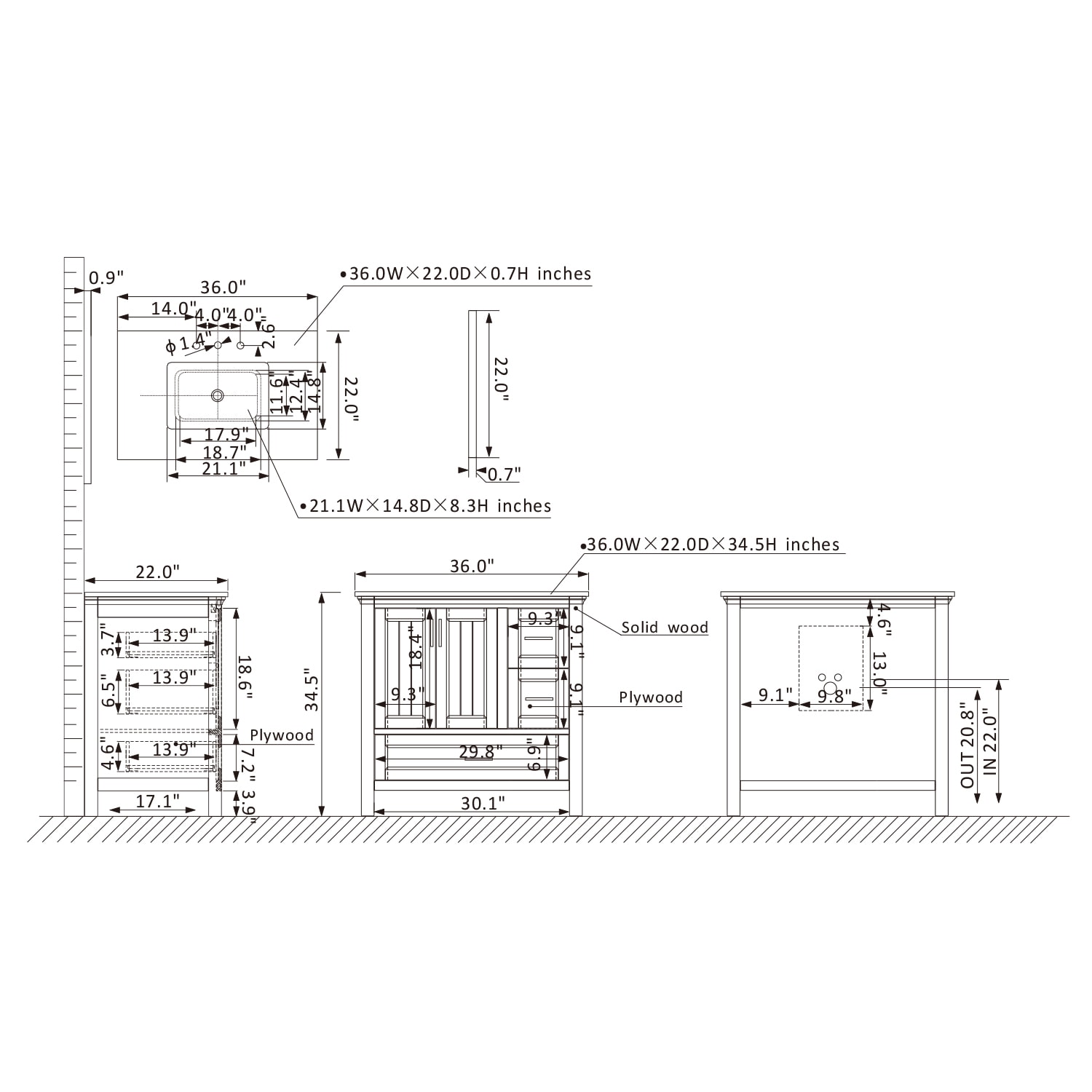 Altair 538036-GR-CA-NM Bath-Vanity-Combo - View #11