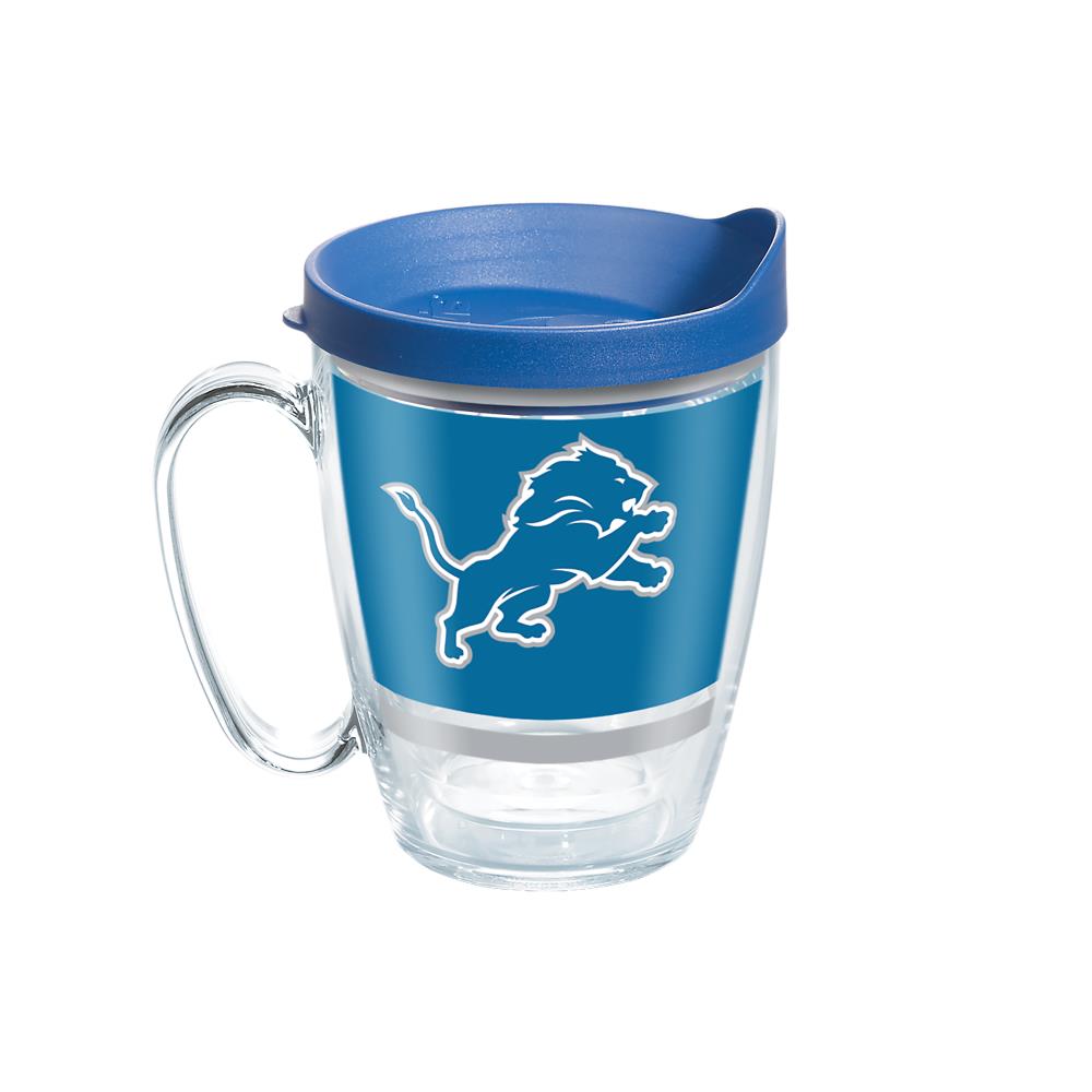 Brand New Detroit Lions Travel Mug Coffee Cup 16 Ounces NFL Glass