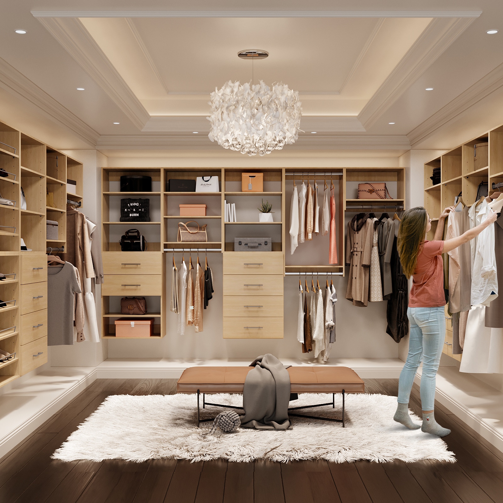 LOVMOR LO-FBB9005618-SY-ZJL Wood-Closet-Shelves - View #7