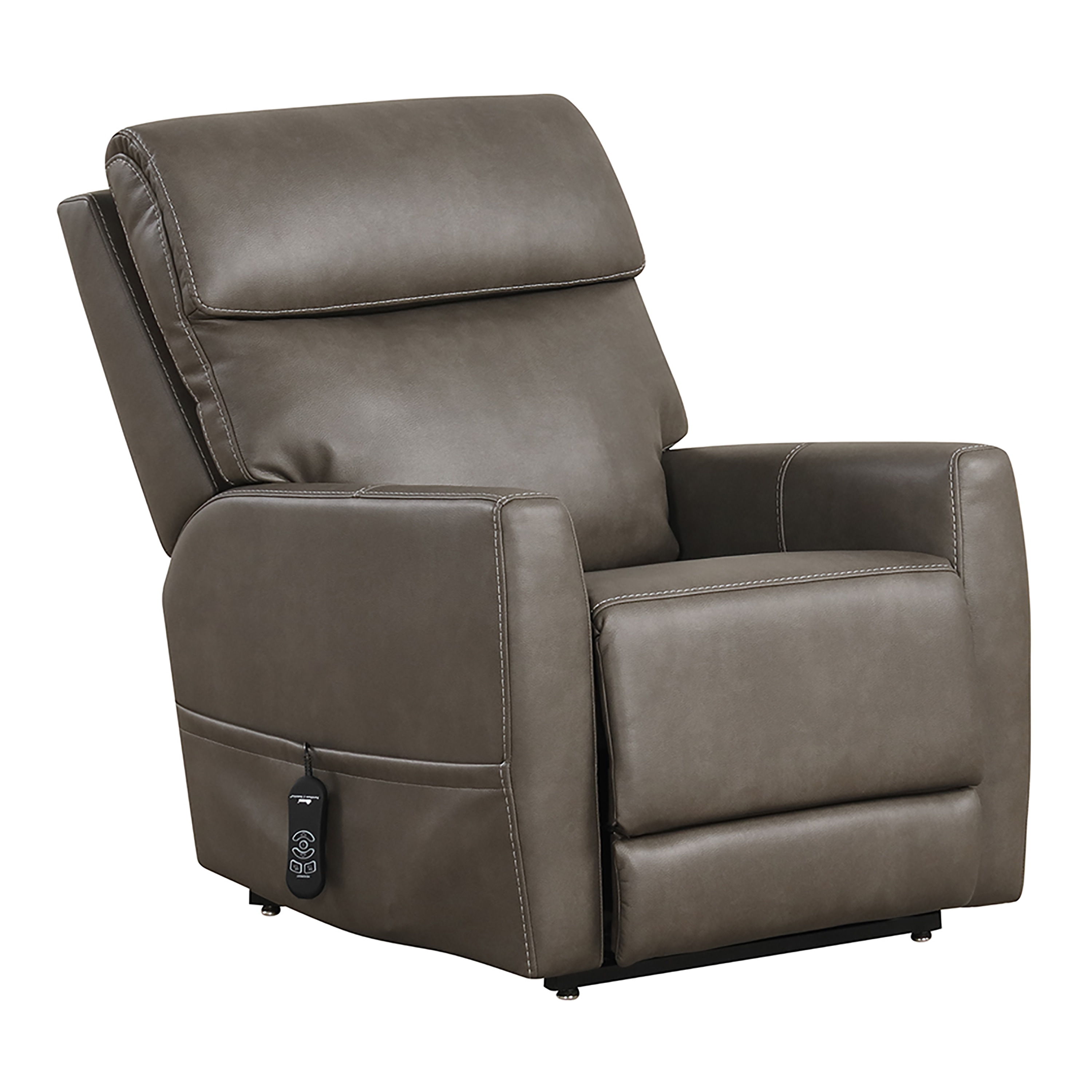 Gray Faux Leather Lift Recliner with USB Charging