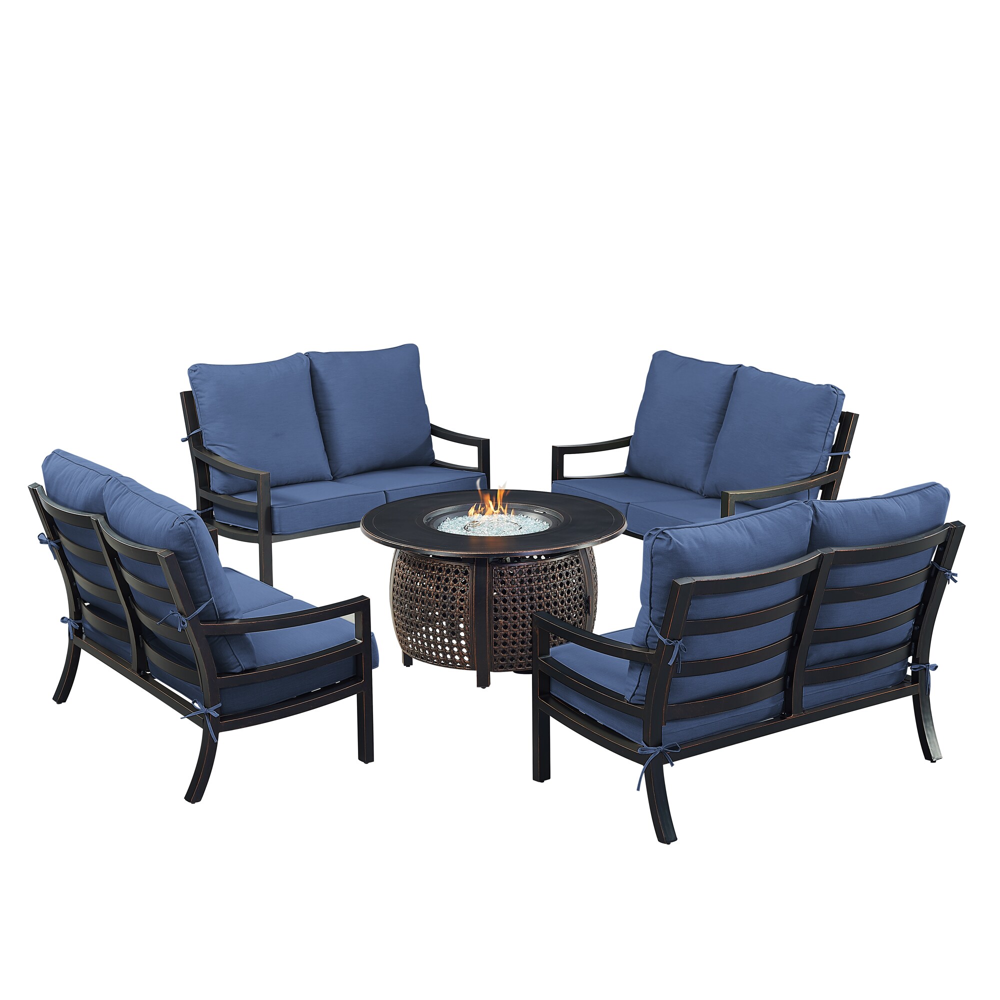 Oakland Living HUDSON4LSCLIFFBLCU Patio-Conversation-Sets - View #2