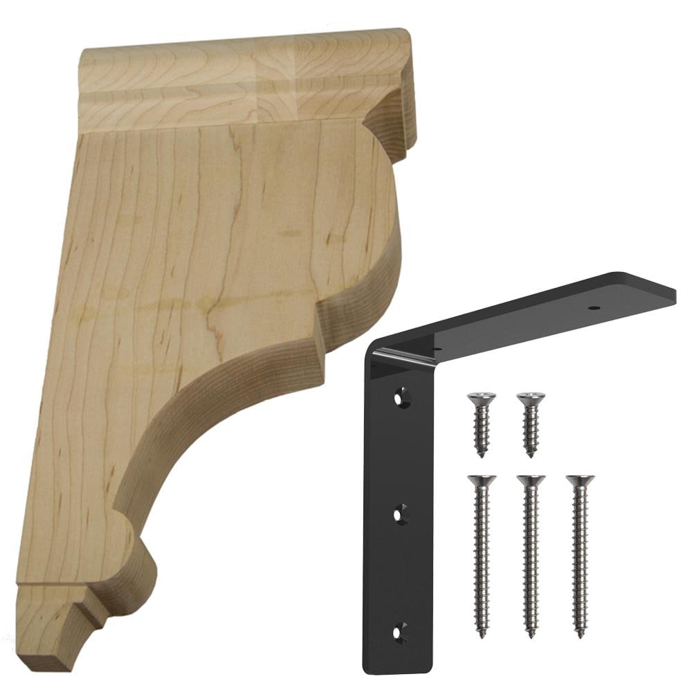 Federal Brace 40361 Traditional bar bracket with rib 12-in x 4.5-in x 12-in Brown Wood Countertop Support Bracket