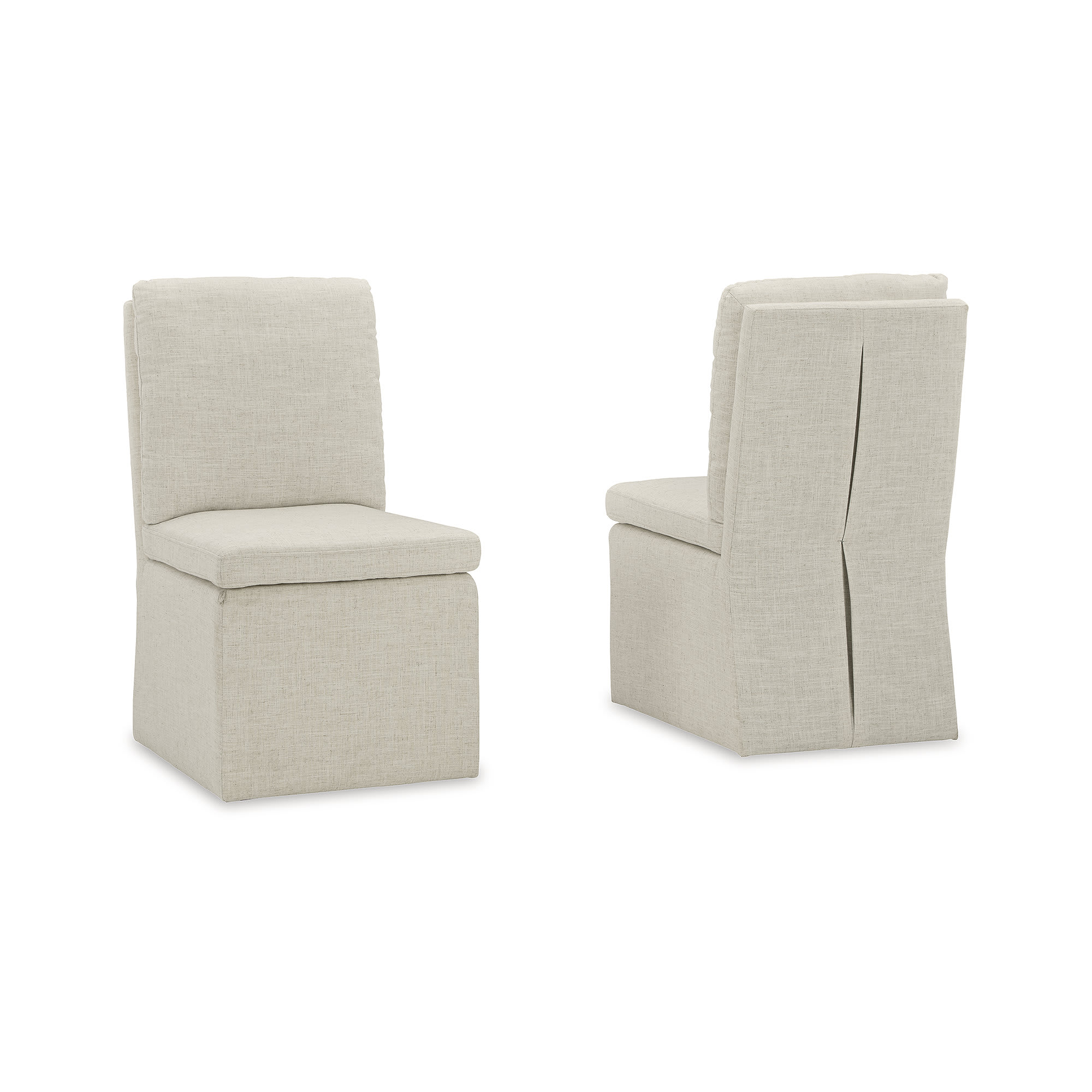 Signature Design by Ashley D766-02 Krystanza Oatmeal Upholstered Dining Chair with Pleated Back and Upholstered Skirt