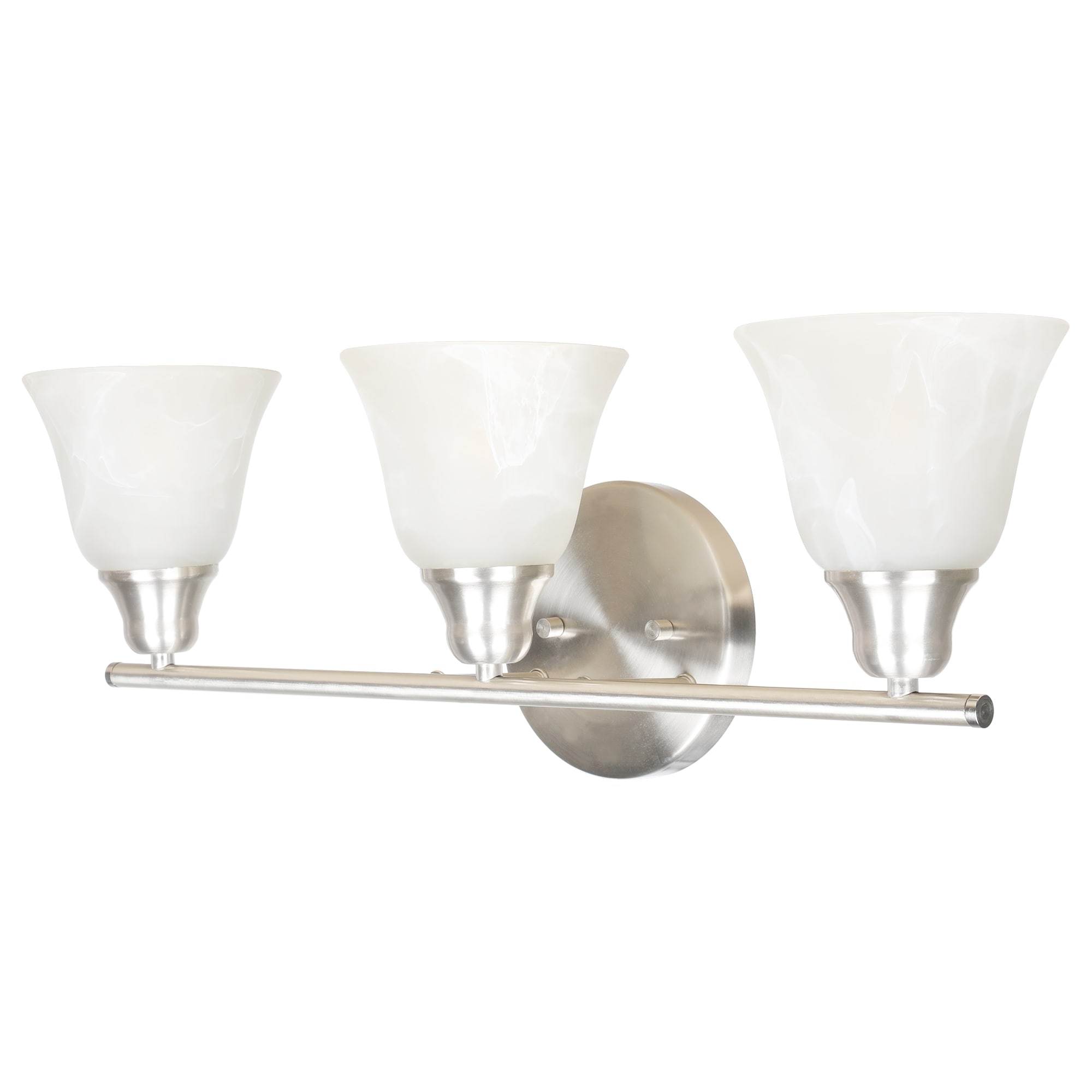 Lucere VT132400-BN Bathroom Lightings 24-in 3 -Light Brushed White Modern/contemporary Vanity light