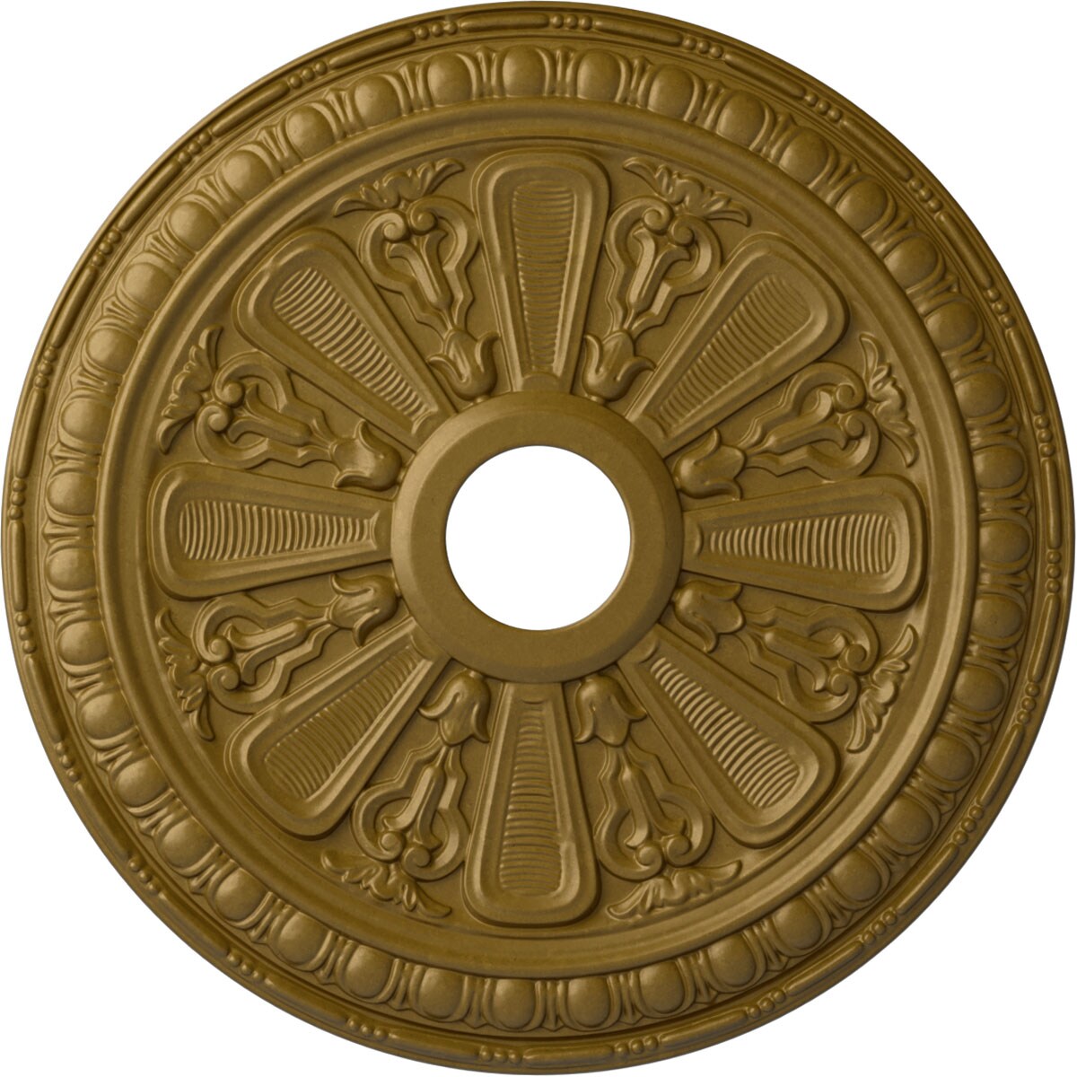 Ekena Millwork CM23BIGLS Bristol 23.5-in W x 23.5-in L Painted Gold Polyurethane Whole Ceiling Medallion