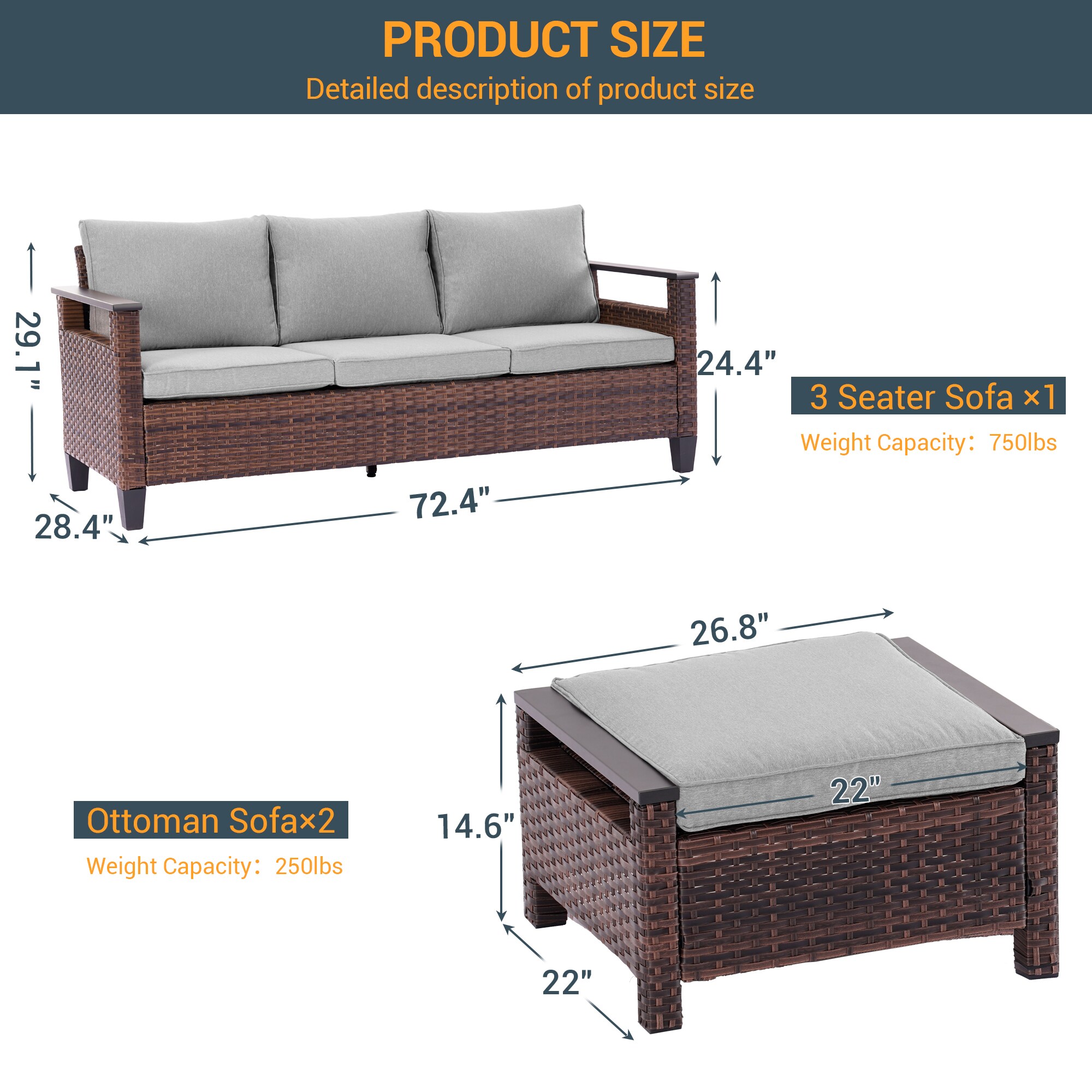 Sonkuki SD-PS-126S1BLY Patio-Conversation-Sets - View #2