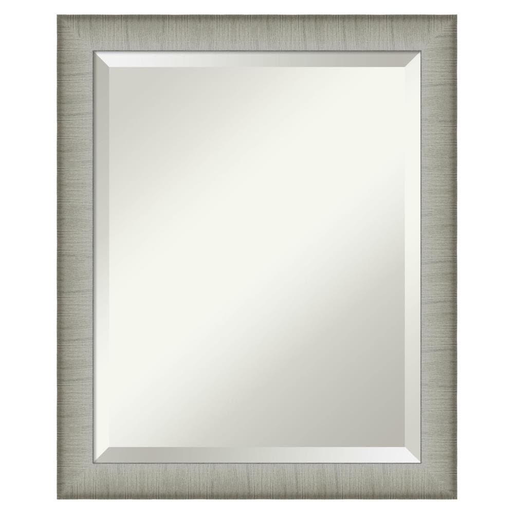 Amanti Art DSW4960730 Elegant 19-in x 23-in Framed Rectangle Bathroom Vanity Mirror ( Pewter Silver )