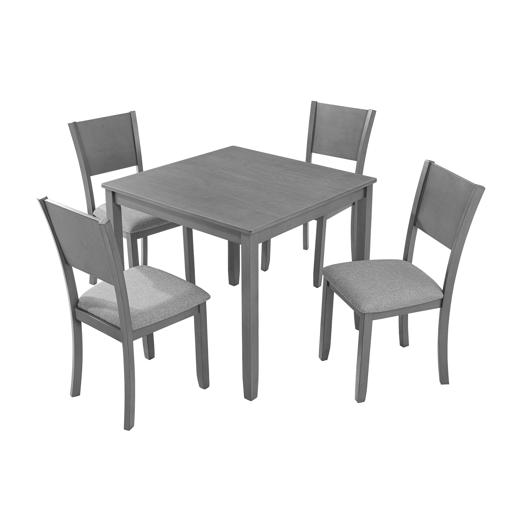Bybafun YC9900032 Gray Rustic Dining Room Set with Square Table ( Seats 4 )