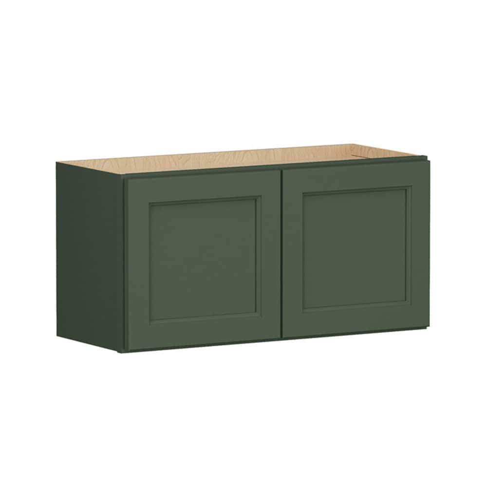Shenandoah Glasson 33-in W x 15-in H x 12-in D Sage Painted Wall Fully Assembled Cabinet Recessed Panel Transitional