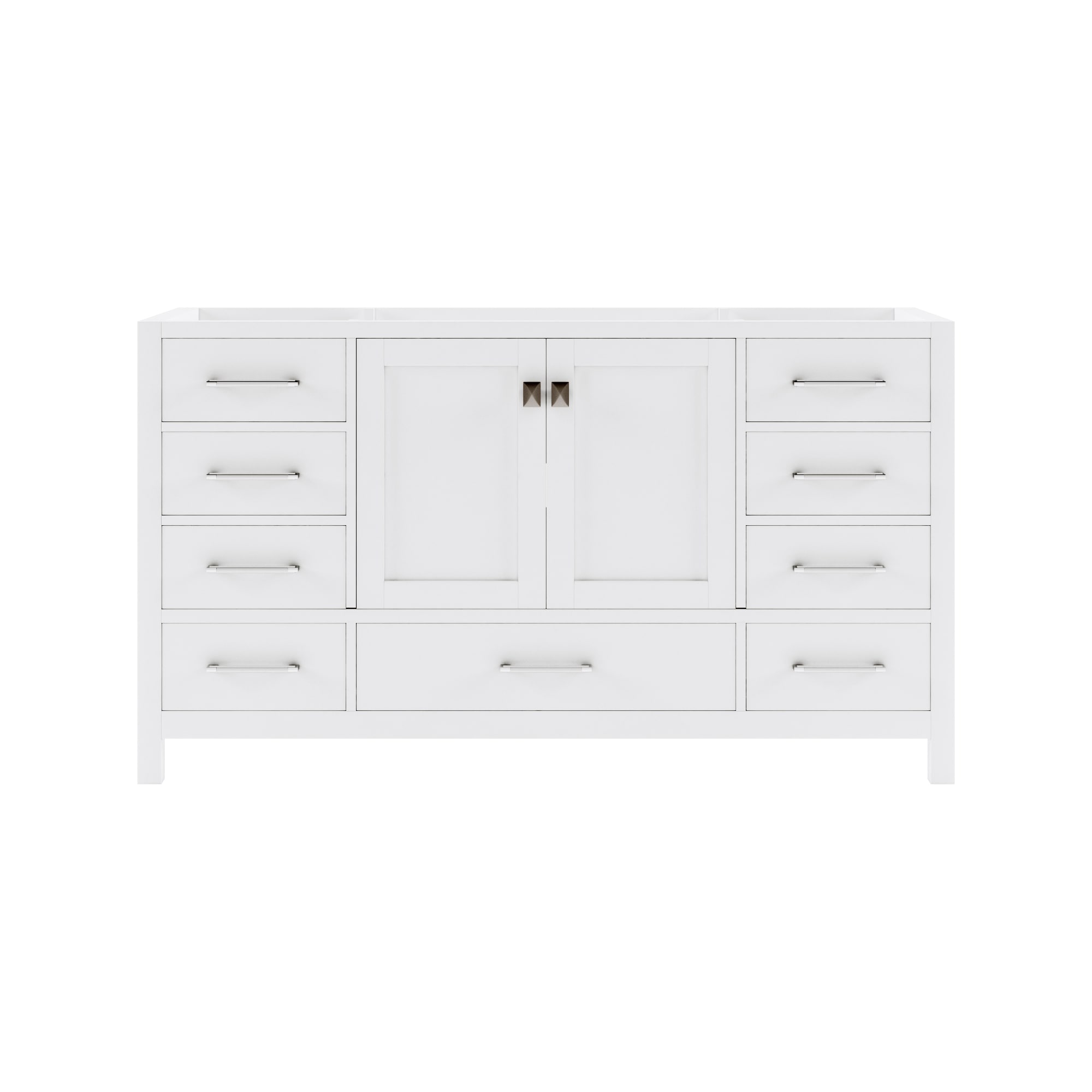 Caroline Avenue 60-in White Bathroom Vanity Base Cabinet without Top | - Virtu USA GS-50060-CAB-WH