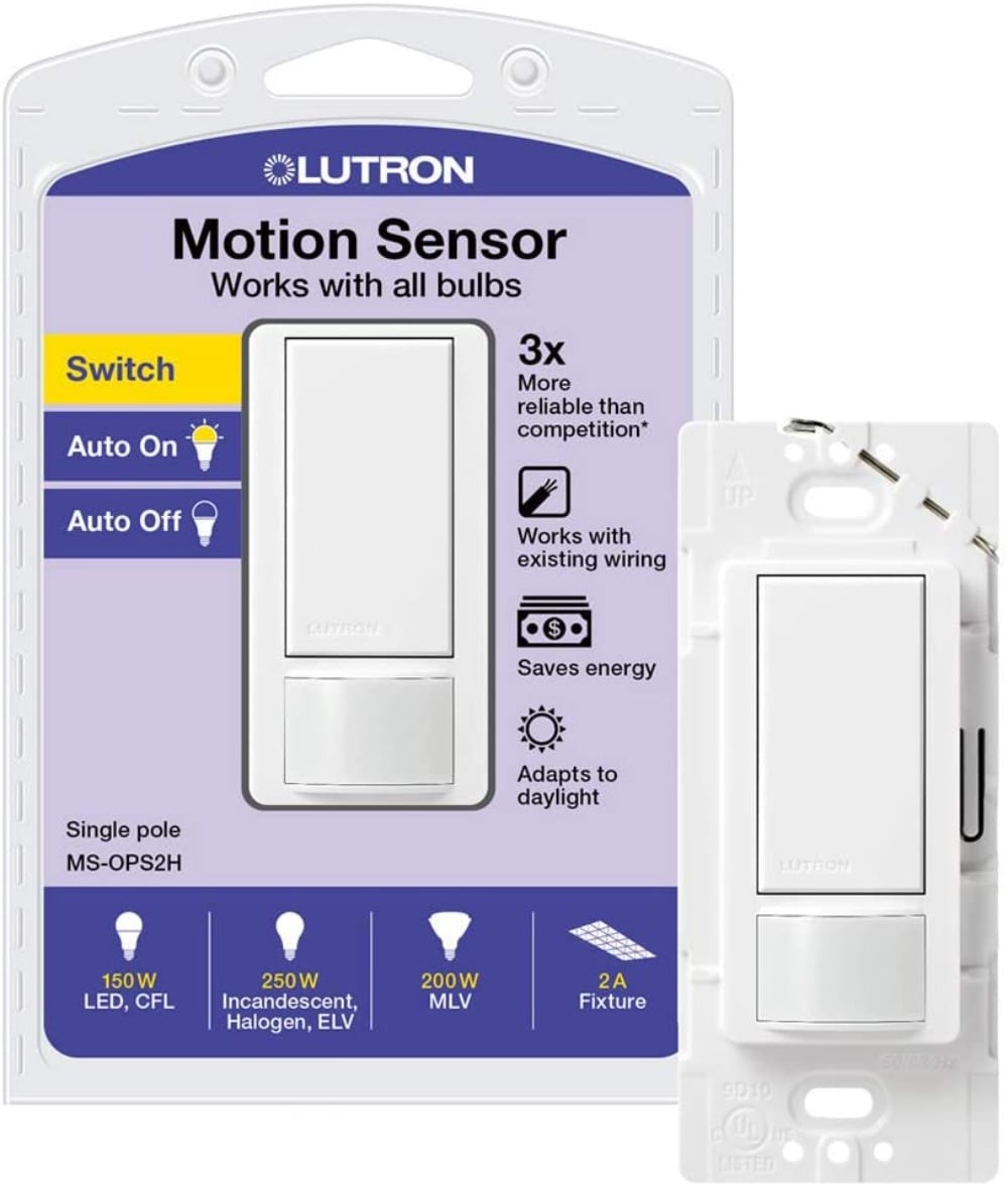 Lutron MS-OPS2-WH Maestro Single-pole 2 -Amp Occupancy Motion Sensor Light Switch , White