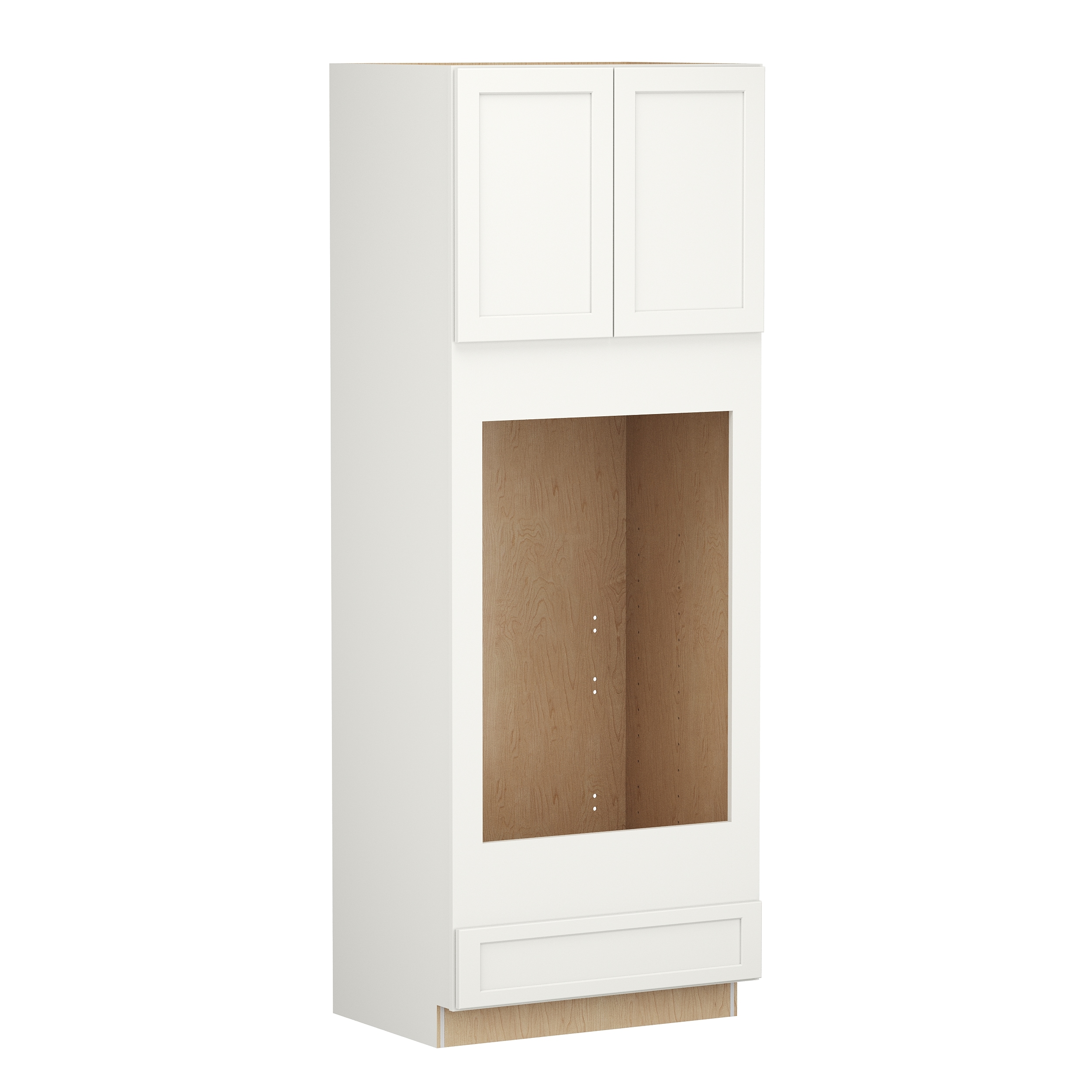 Shenandoah PRO Express SPE 90MPS-65332 Breckenridge 33-in W x 90-in H x 24-in D Linen Full Overlay Maple Double oven Base Fully assembled Plywood Cabinet (Recessed Panel Shaker)
