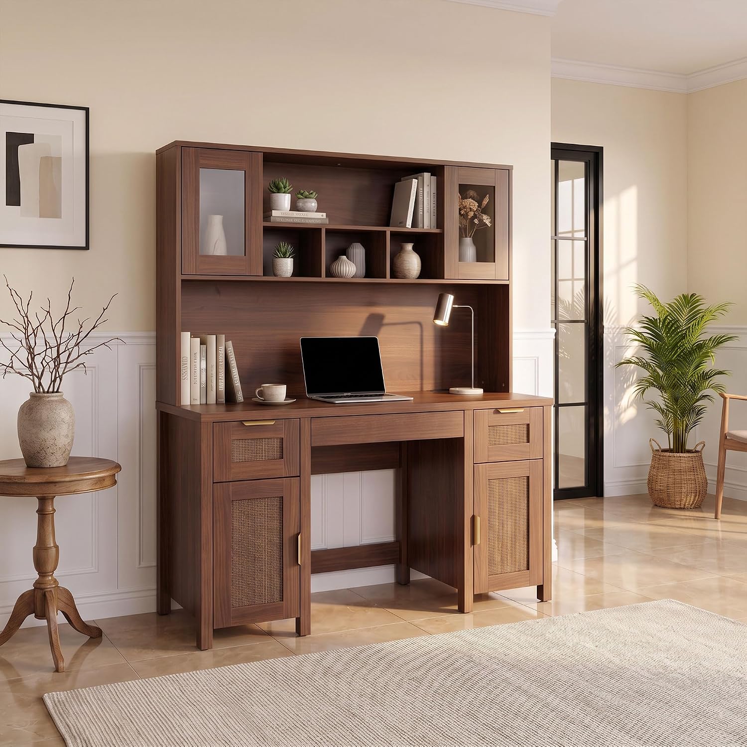 Aoile Office Desk Wooden Computer Writing Desk for Home Office Durable ...