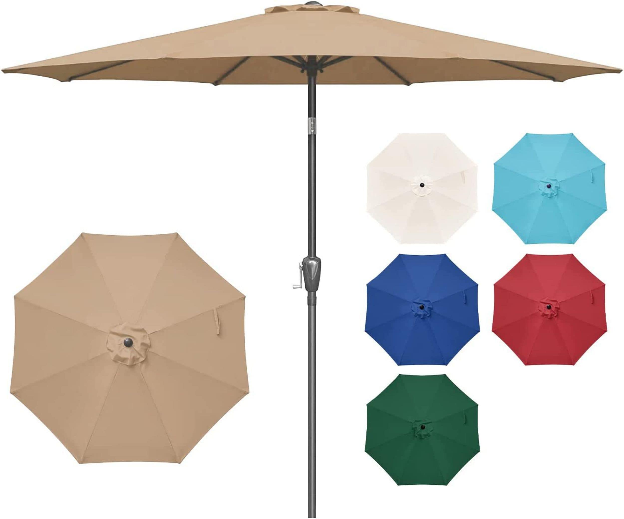 Miki Shinly DHS-6233-51QI 9-Feet Steel Tan Market Patio Umbrella