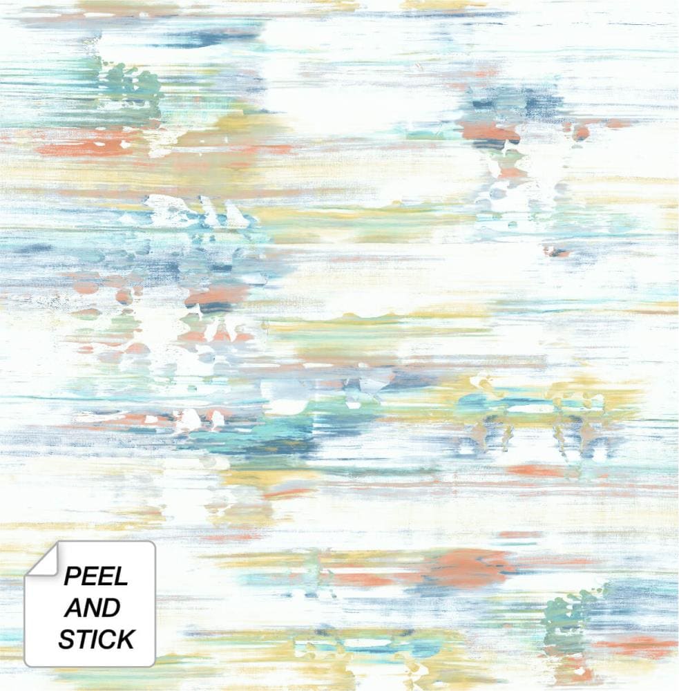 NextWall NW35306 30.75-Sq. Feet Multicolored Vinyl Brushstroke Self-adhesive Peel and Stick Wallpaper