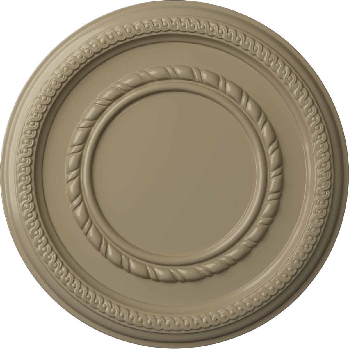 Ekena Millwork CM12FEGDF Federal Roped Small 12.5-in W x 12.5-in L Painted Gobi Desert Polyurethane Whole Ceiling Medallion