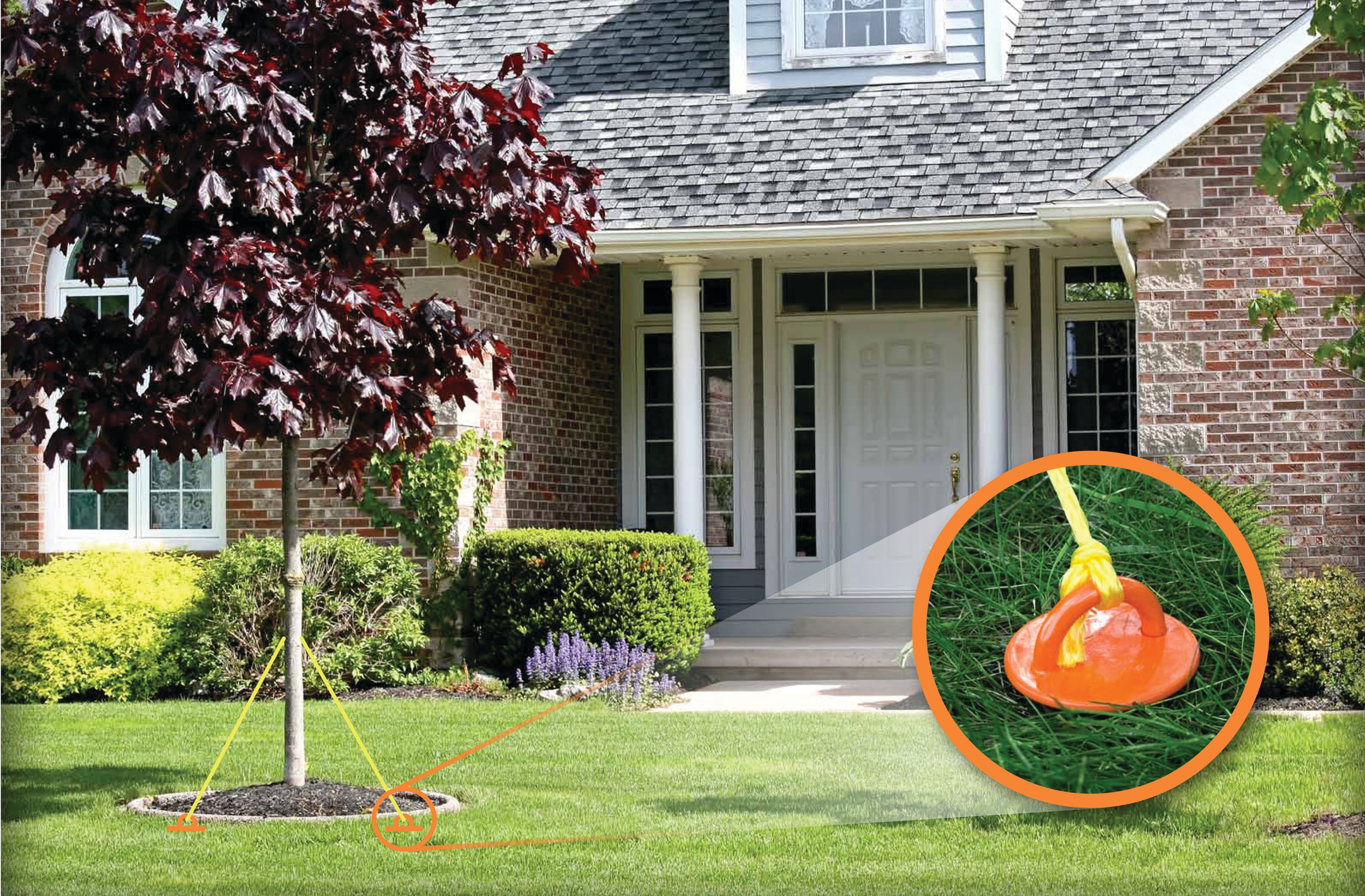 Vortex 16'' Orange Steel Spiral Ground Anchor Stake
