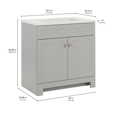 Style Selections Ellenbee 30.5-in White Single Sink Bathroom Vanity with White Cultured Marble Top Style Selections Ellenbee 30.5-in White Single Sink Bathroom Vanity with White Cultured Marble Top