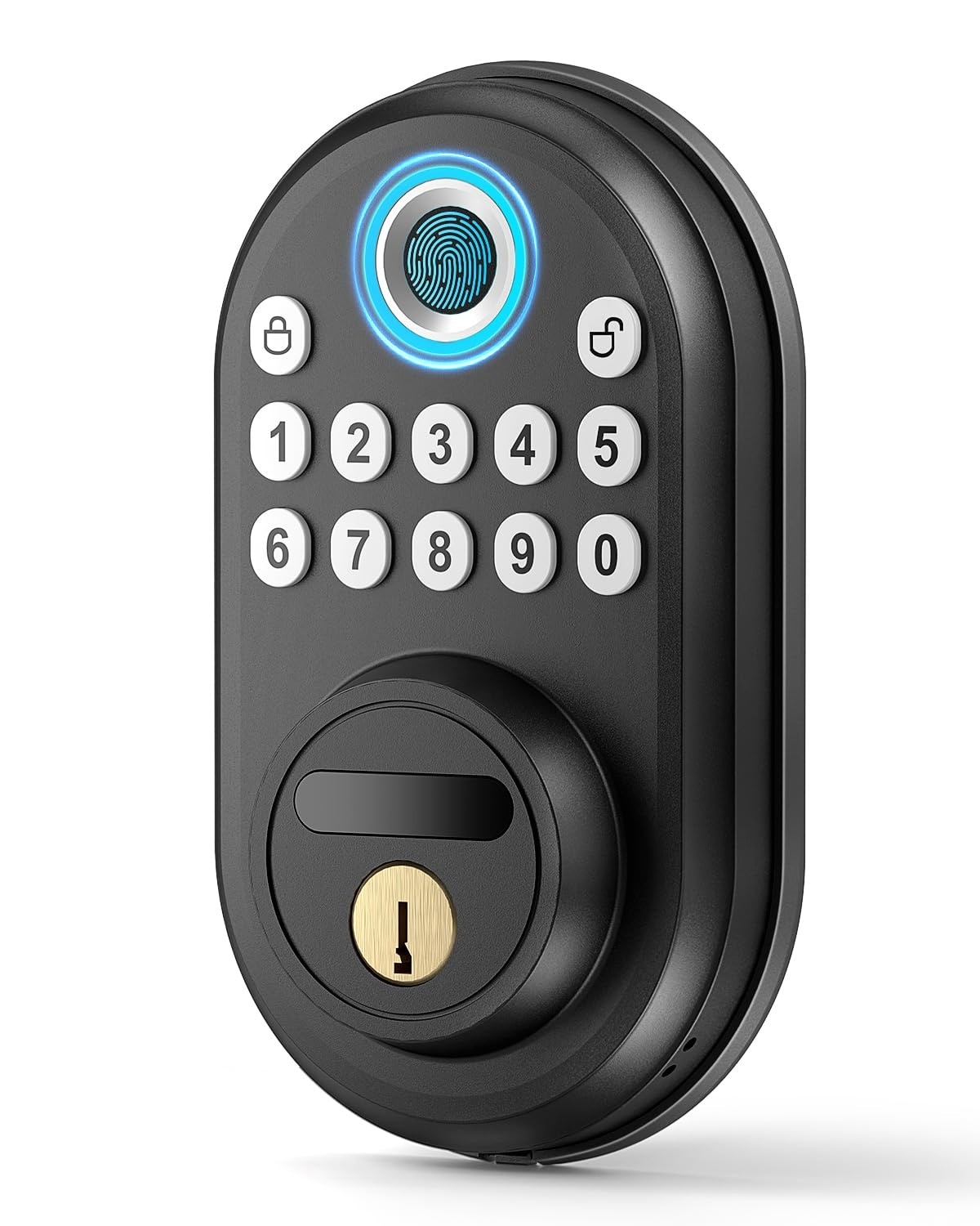 Adrinfly Fingerprint Keypad Door Lock 1 Piece Keyless Entry Smart Deadbolt for Front Door Auto Locking Digital Code Lock with 2 Keys #LAD0509M29