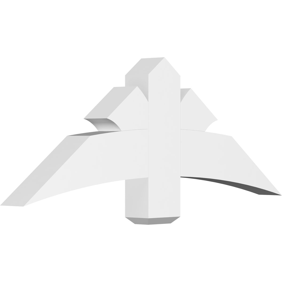 Ekena Millwork GBP048X18X0406DAV00 Davenport White PVC Gable bracket
