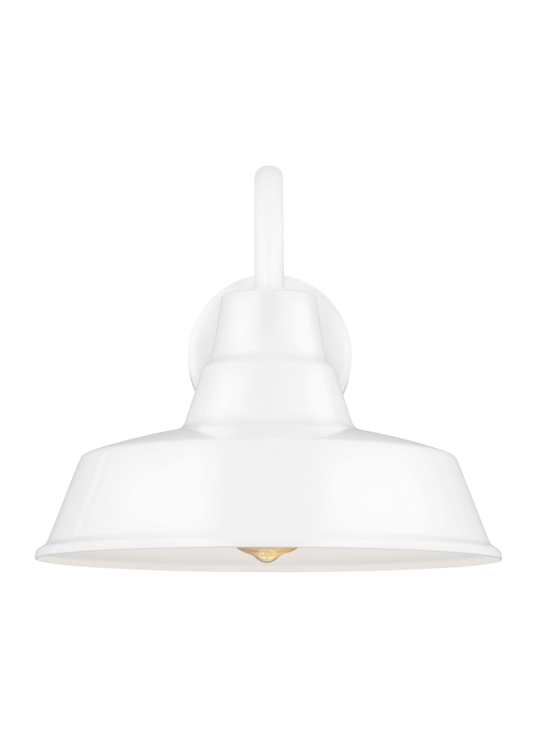 Generation Lighting 8637401EN3-15 Barn Light 1 -Light 10.63-in H White Hardwired Dark Sky Outdoor Wall Light